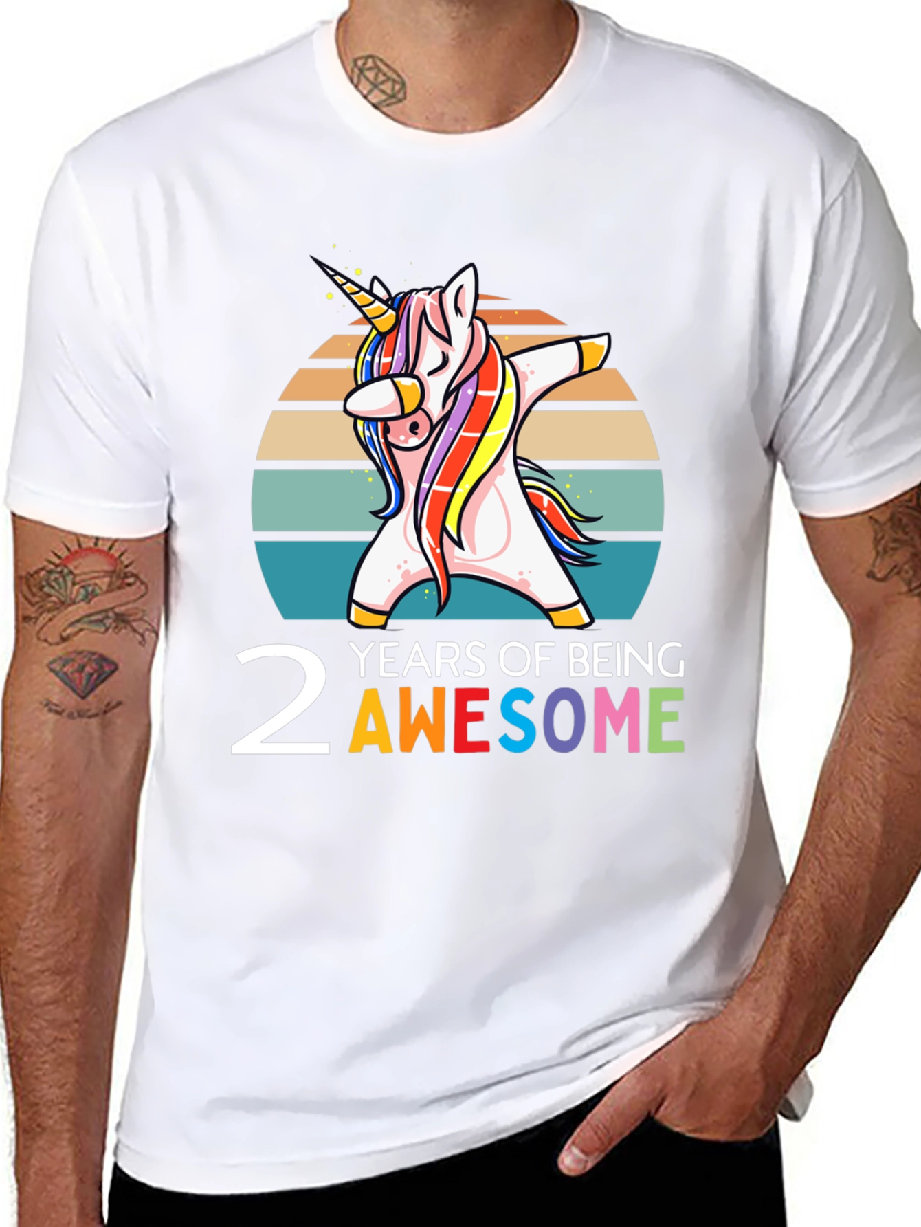 2nd Birthday Unicorn Dabbing T-Shirt
