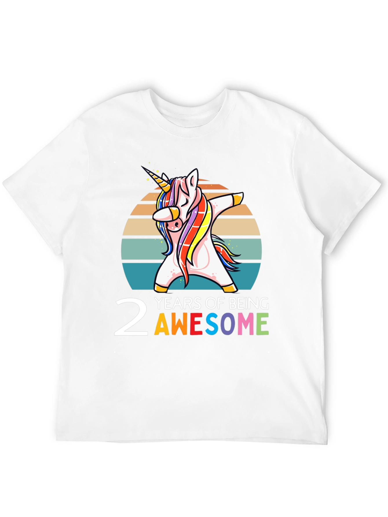 2nd Birthday Unicorn Dabbing T-Shirt