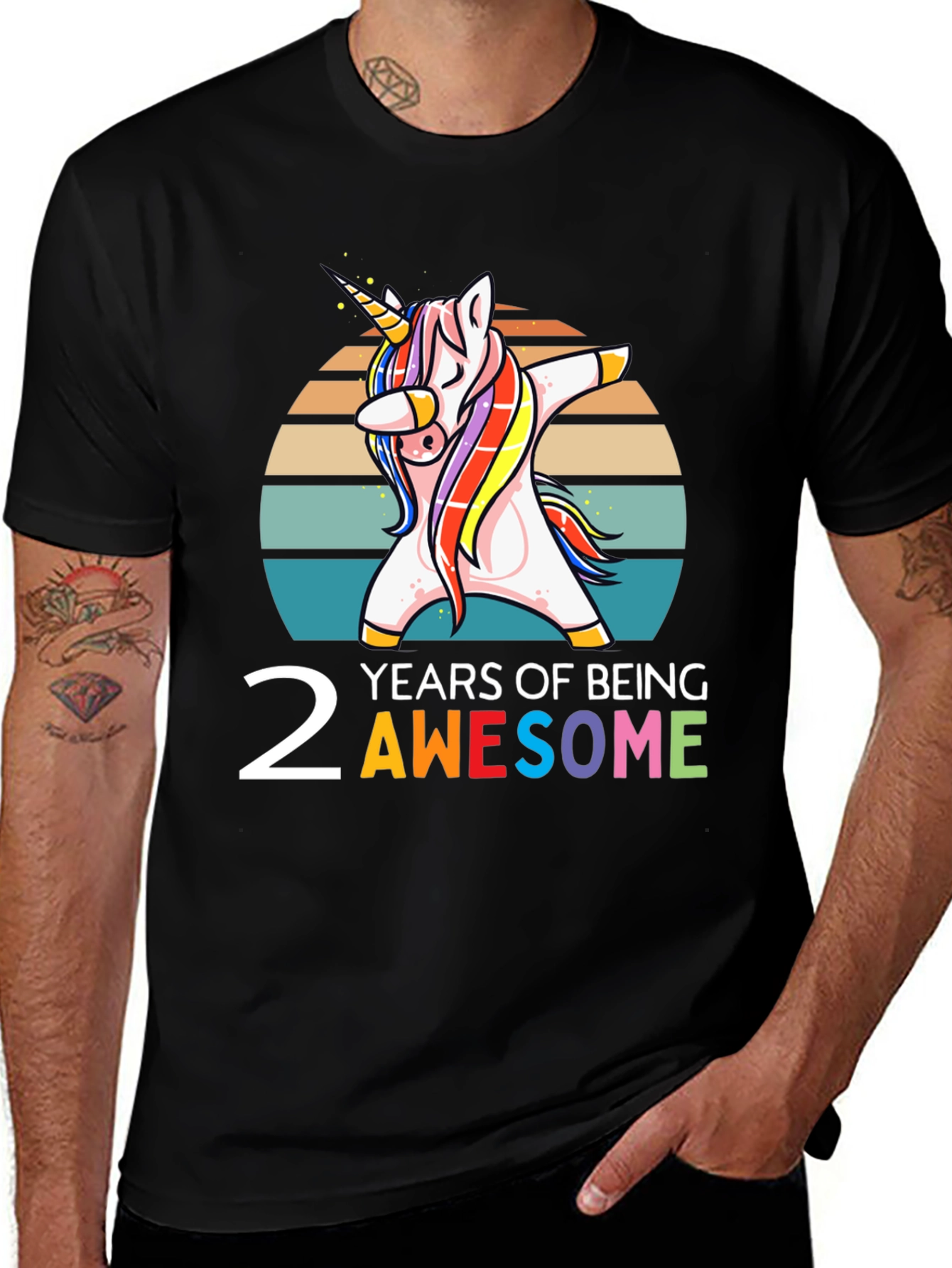 2nd Birthday Unicorn Dabbing T-Shirt