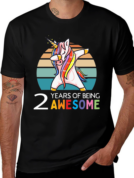 2nd Birthday Unicorn Dabbing T-Shirt