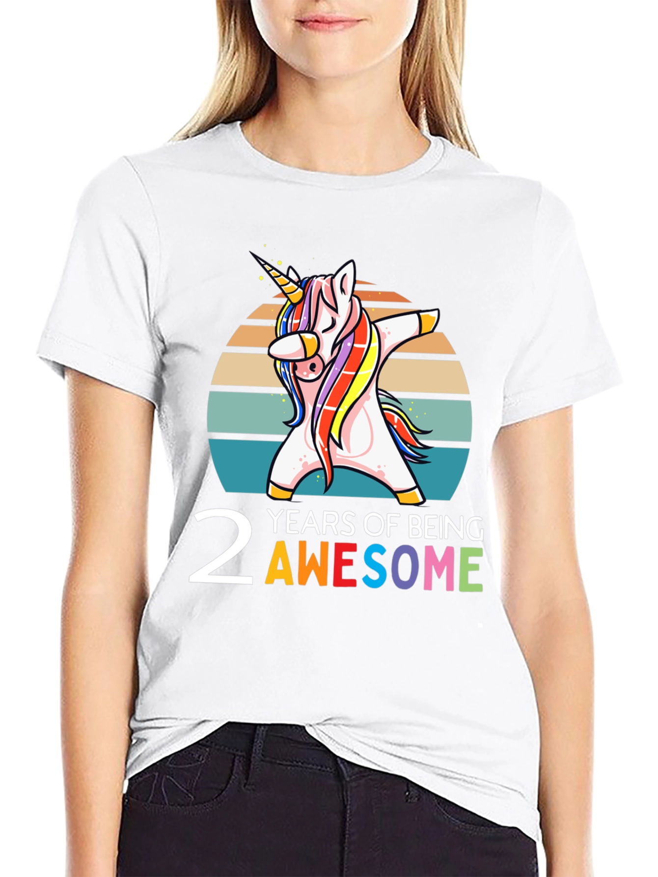 2nd Birthday Unicorn Dabbing T-Shirt