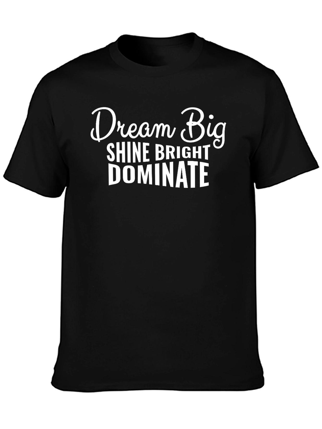 Dream Big Graphic Tee - Black Cotton T-Shirt