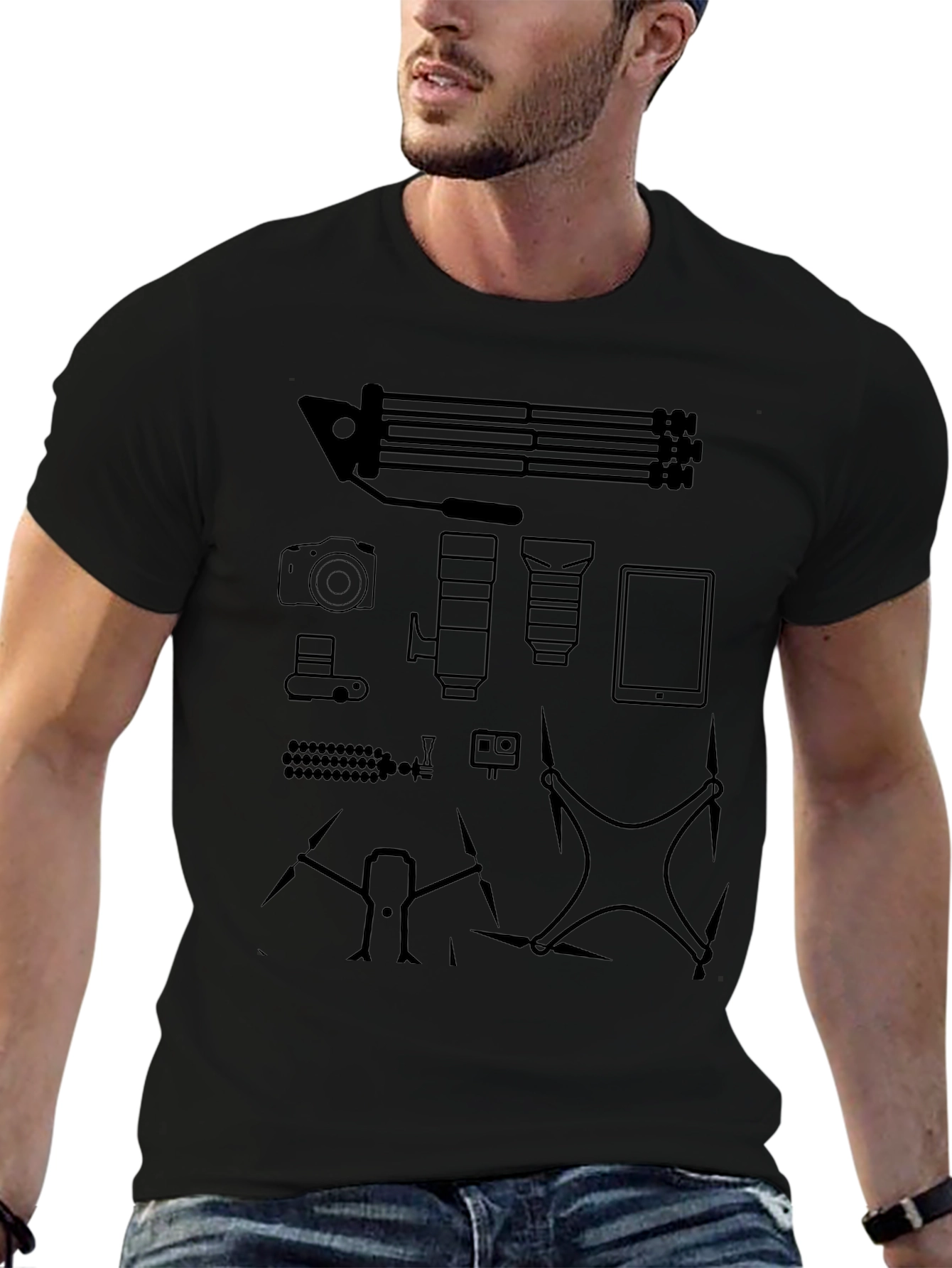 Photography Gear Black T-Shirt