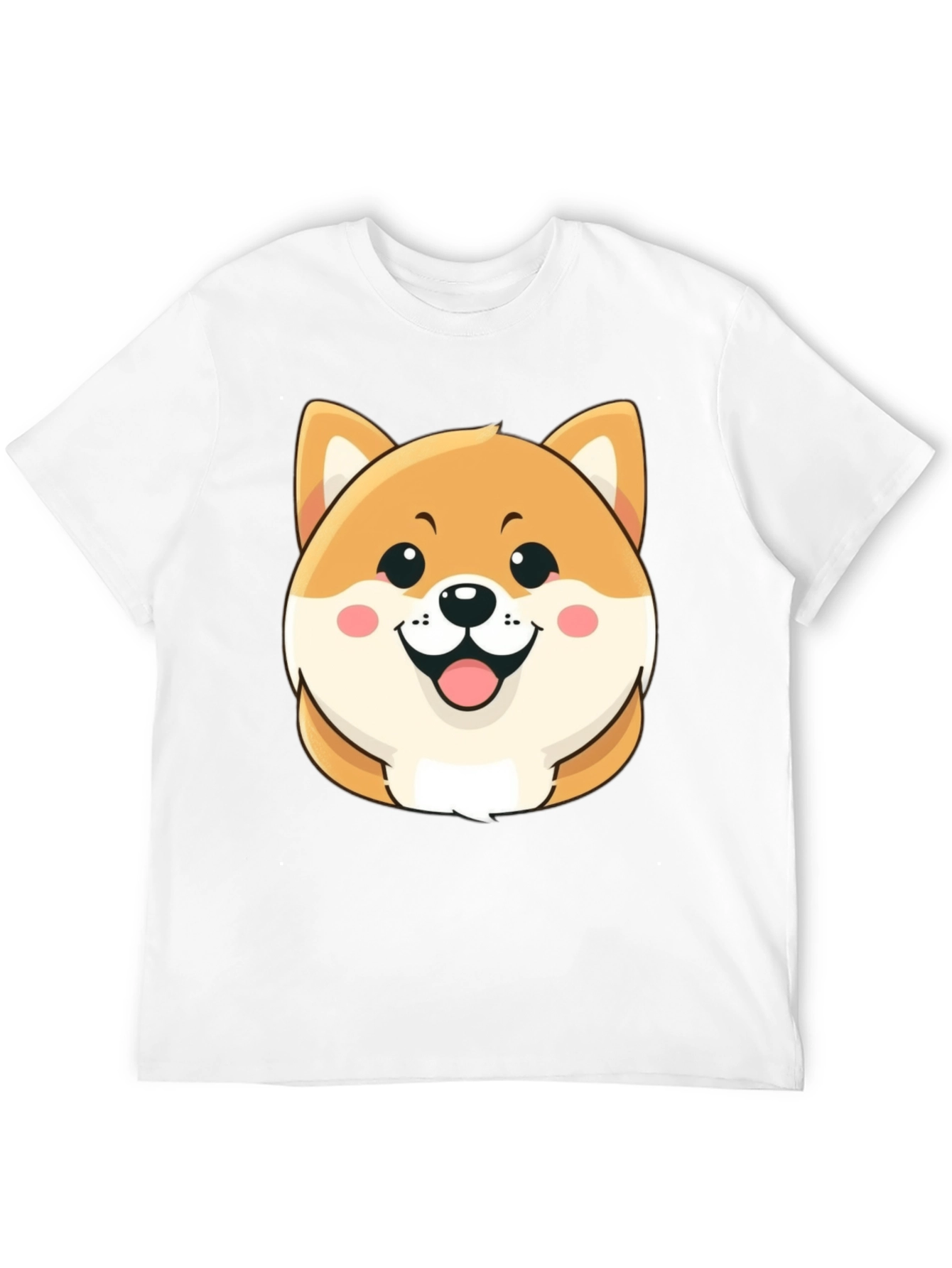 Cute Shiba Inu Graphic Tee - Black Cotton T-Shirt