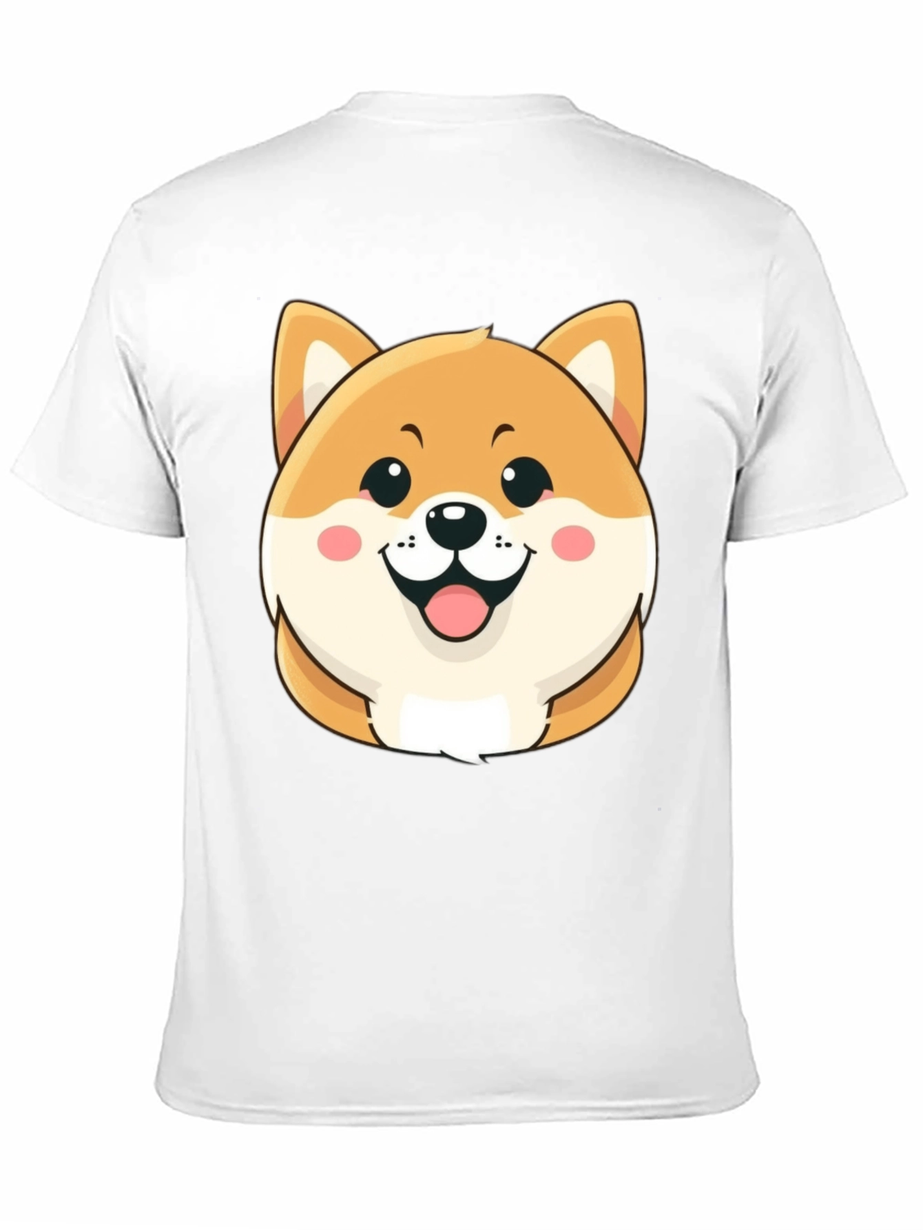 Cute Shiba Inu Graphic Tee - Black Cotton T-Shirt