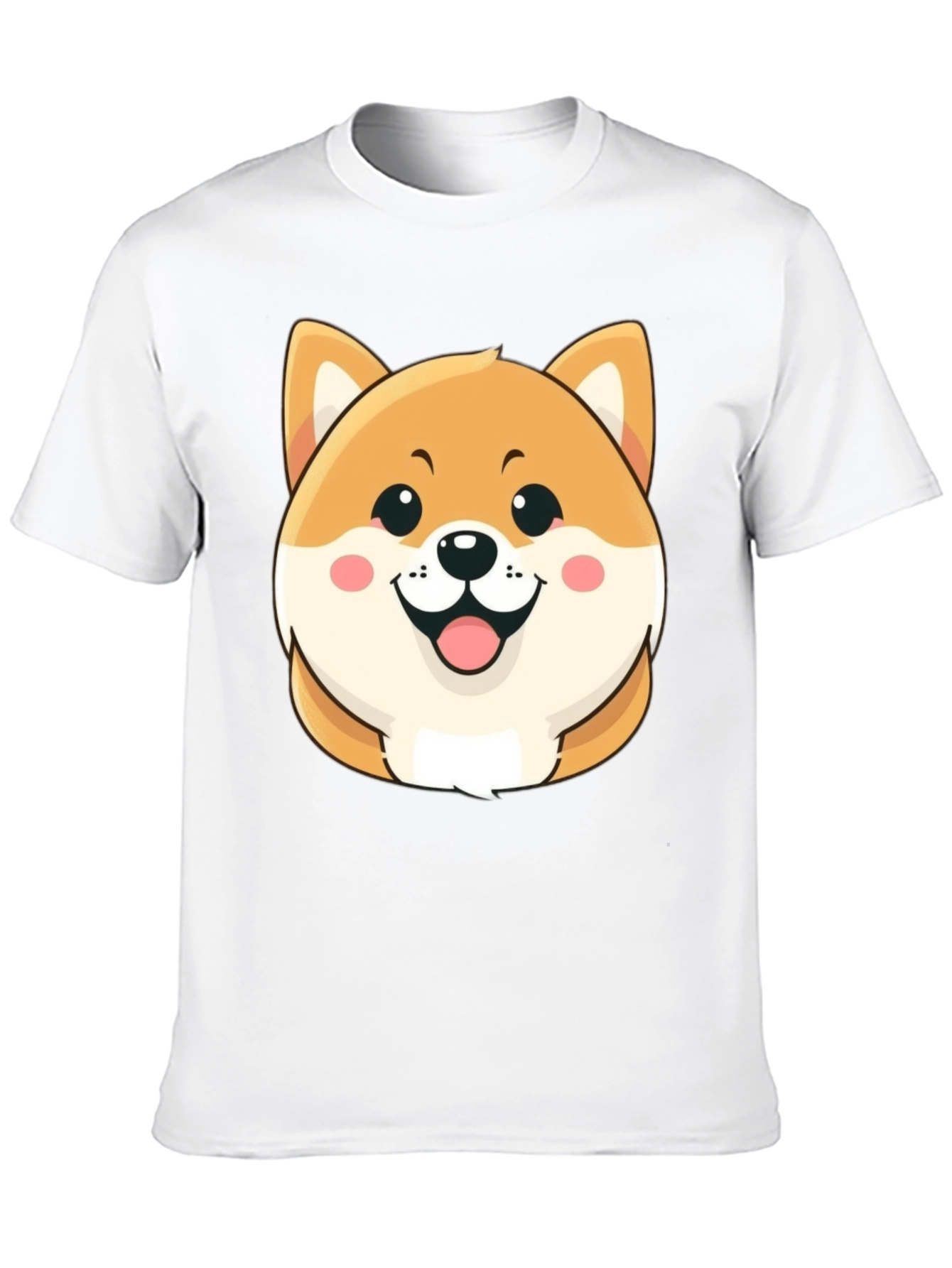 Cute Shiba Inu Graphic Tee - Black Cotton T-Shirt