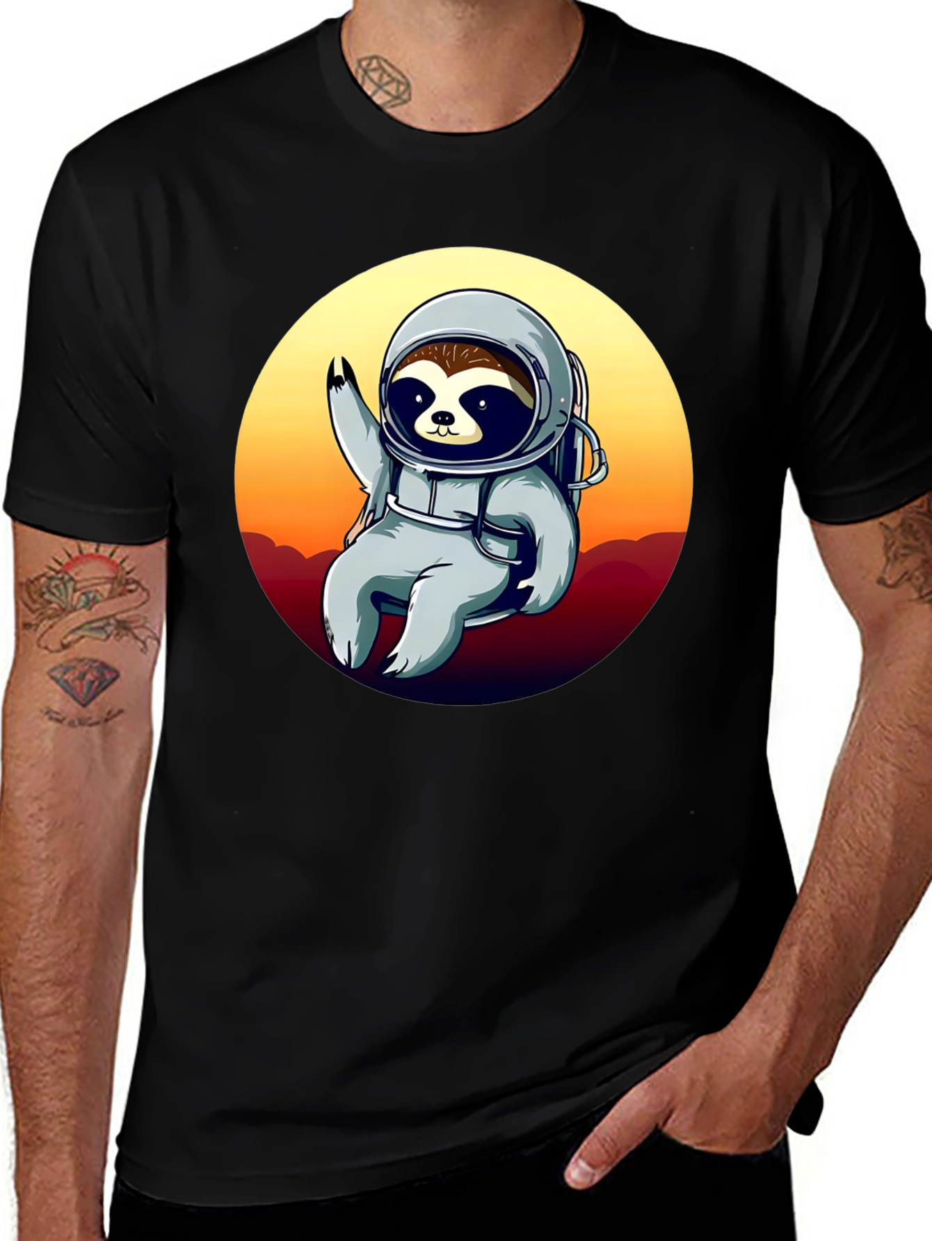 Astronaut Sloth Graphic T-Shirt