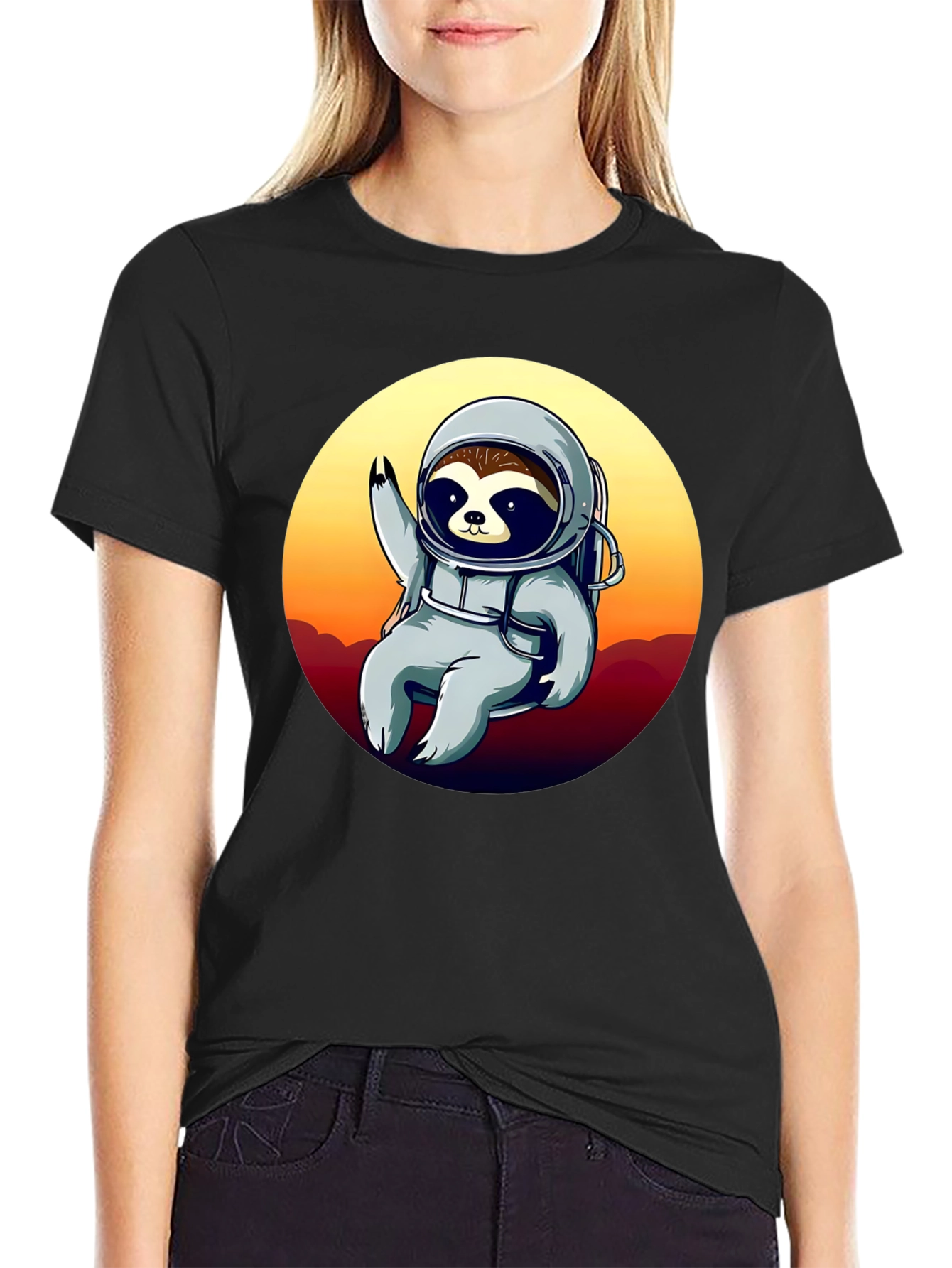 Astronaut Sloth Graphic T-Shirt