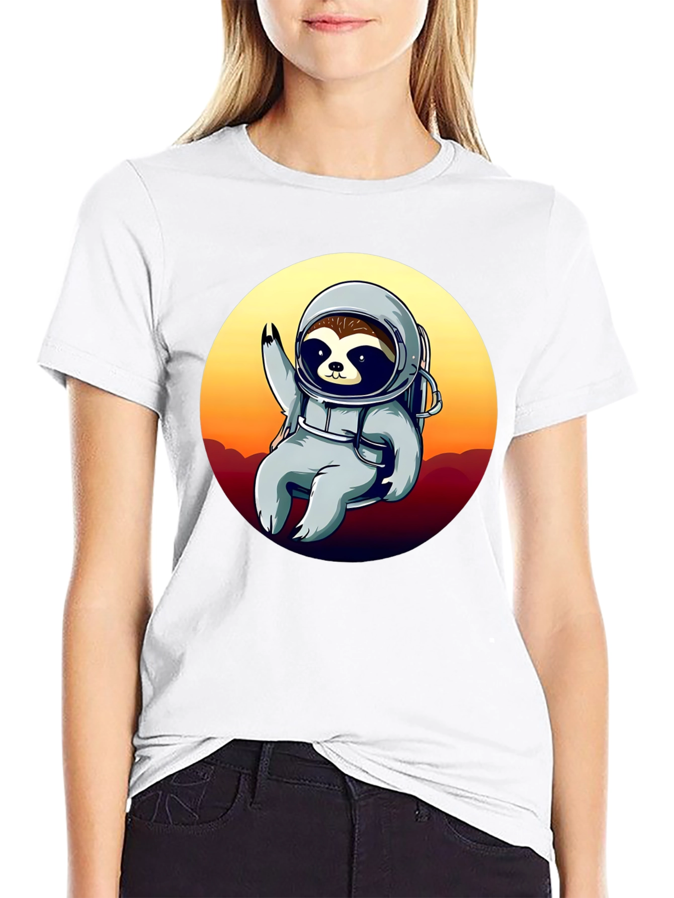 Astronaut Sloth Graphic T-Shirt