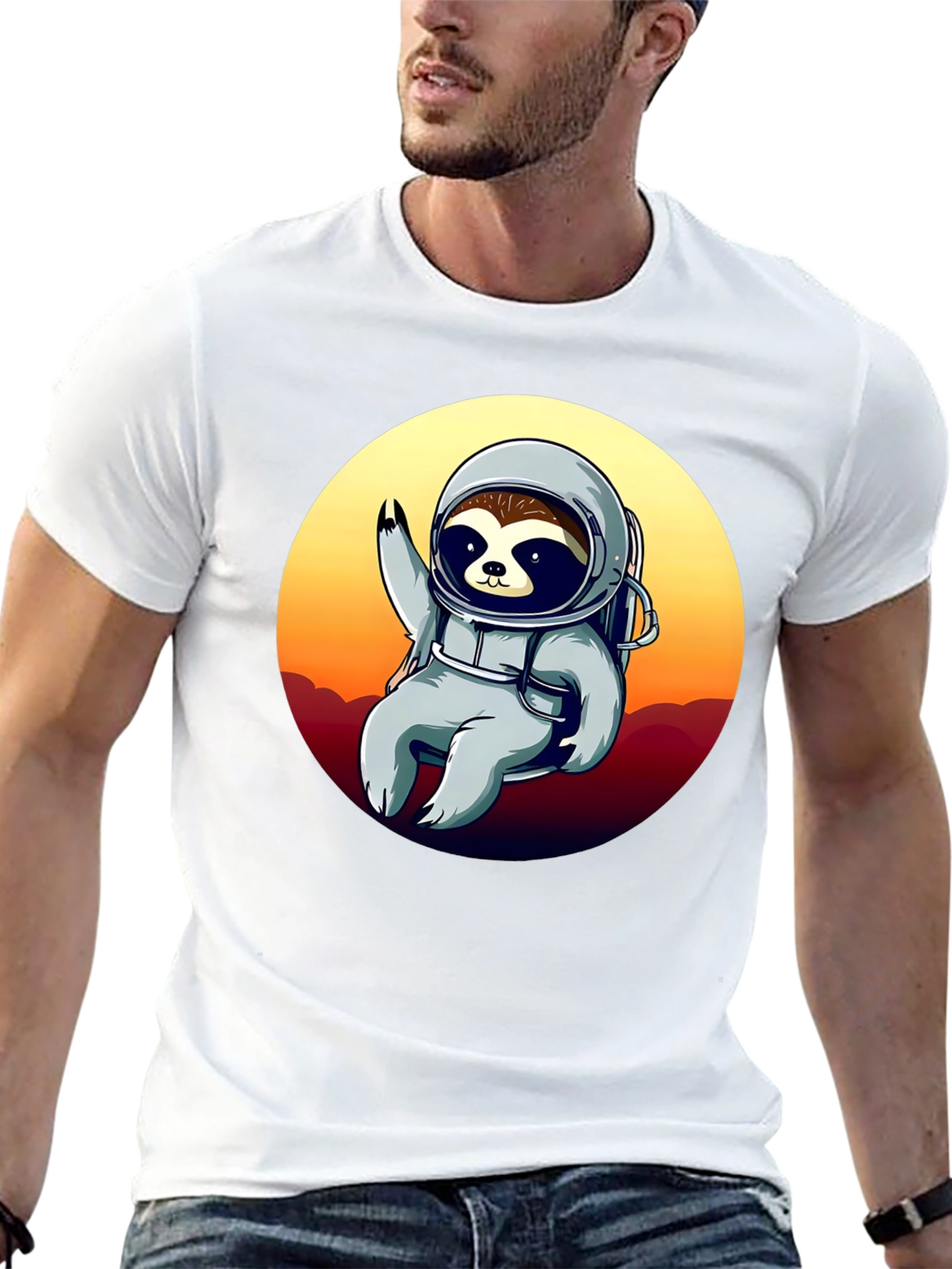 Astronaut Sloth Graphic T-Shirt