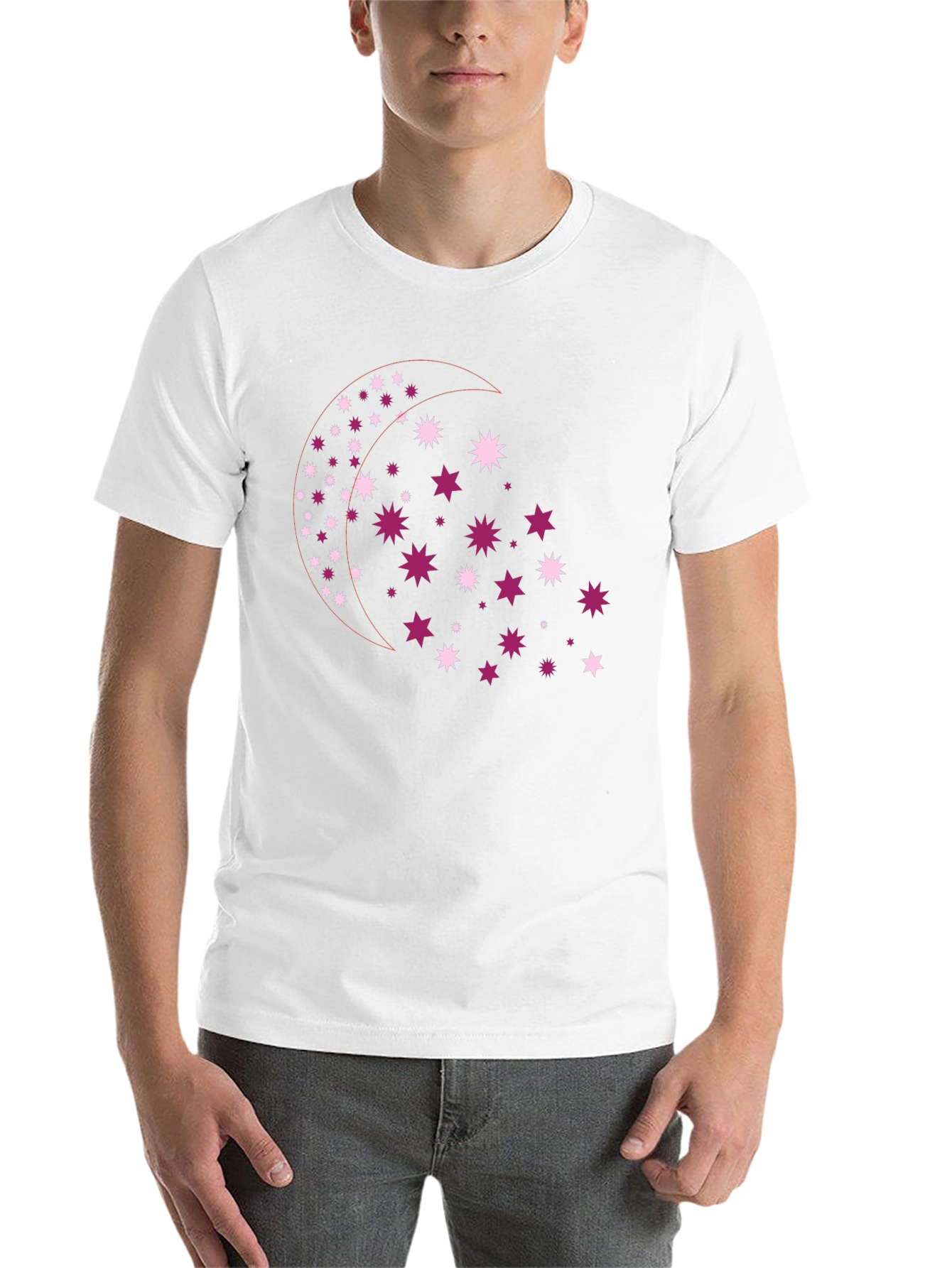 Celestial Star Moon Graphic Tee - Black