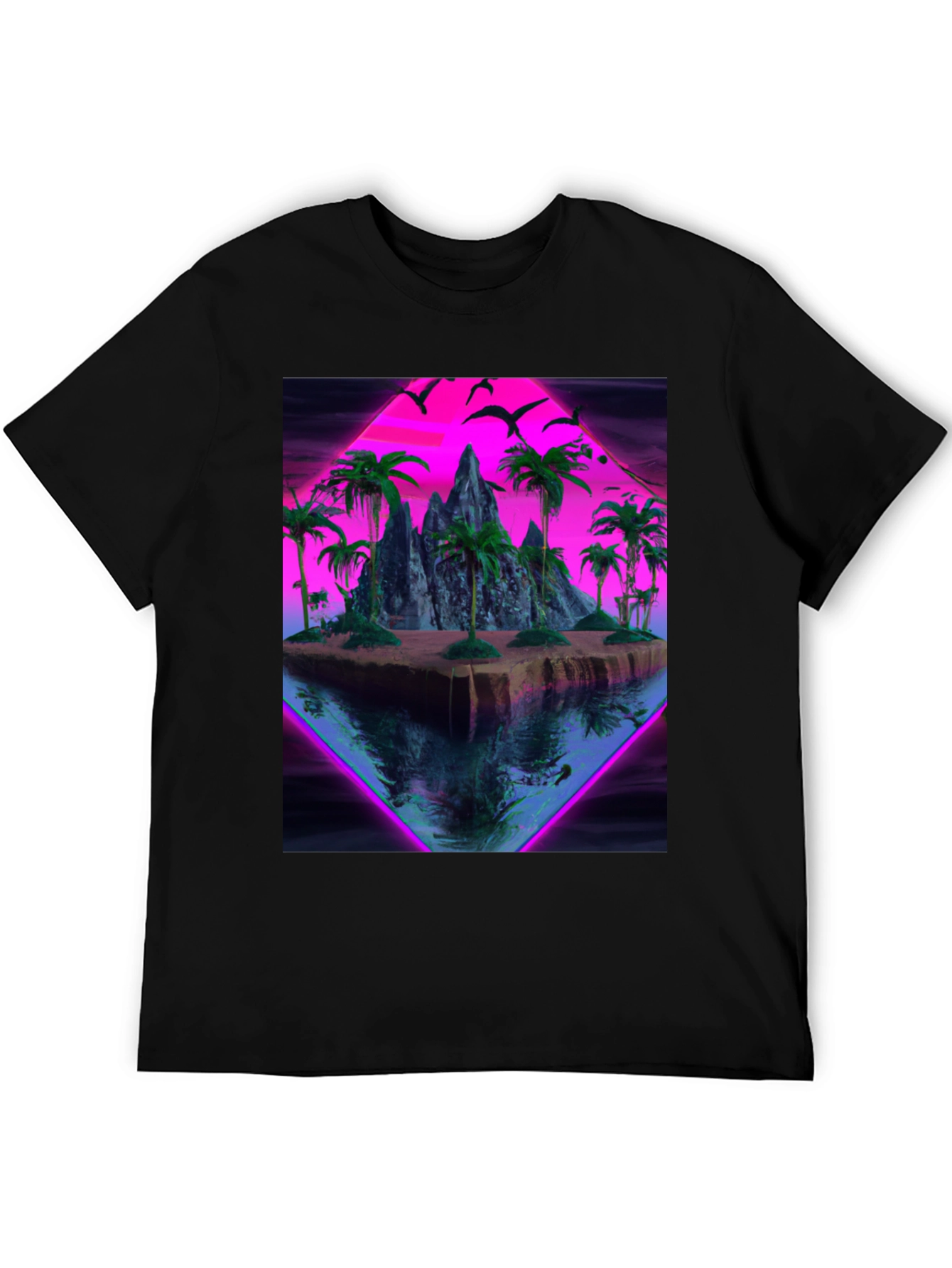 Vaporwave Island Graphic Tee - Retro Style Shirt