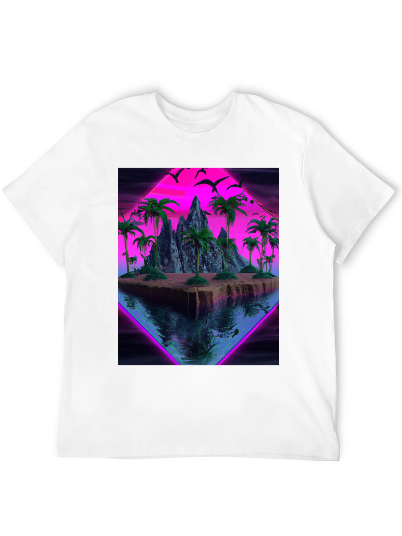 Vaporwave Island Graphic Tee - Retro Style Shirt