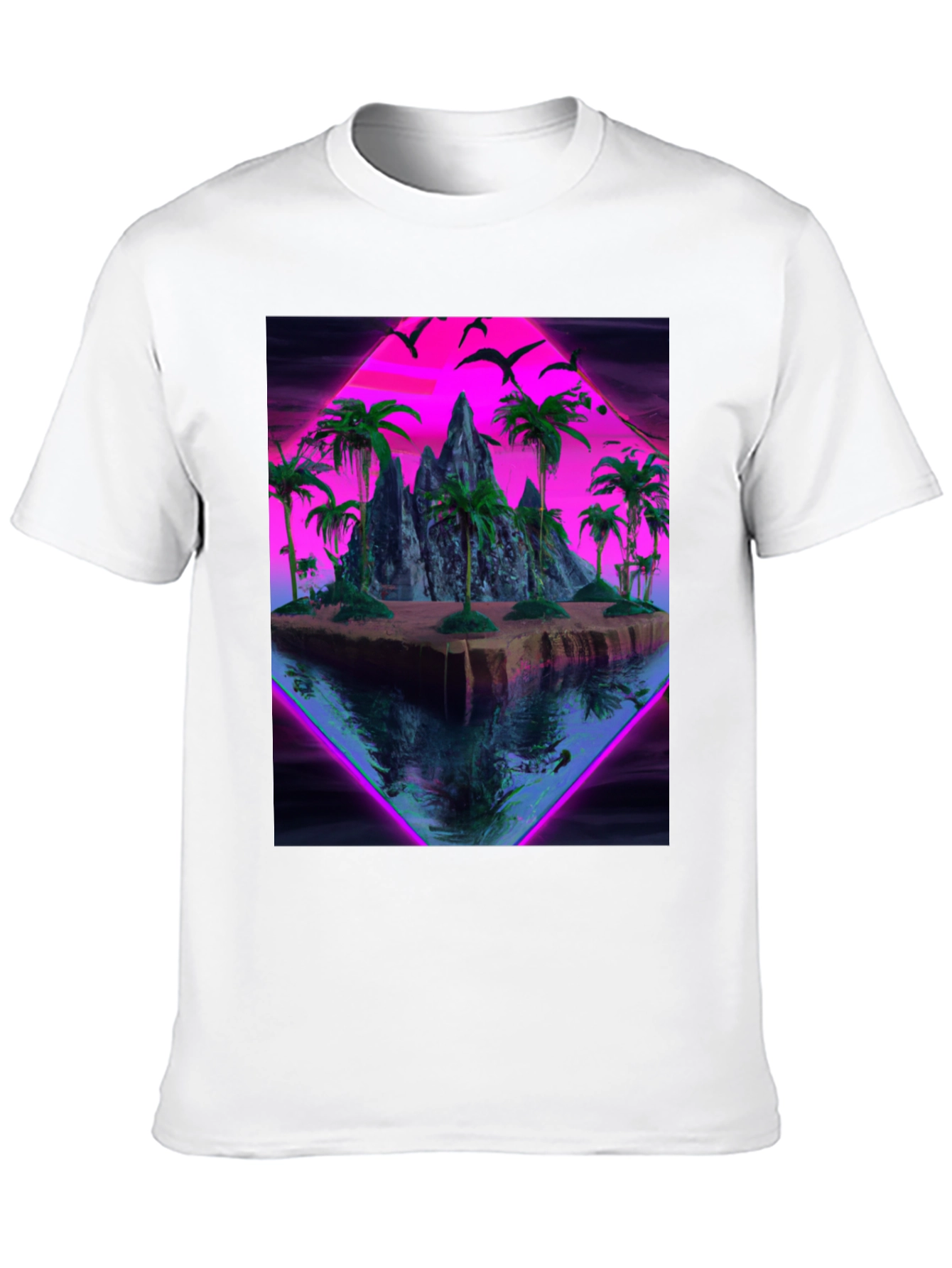 Vaporwave Island Graphic Tee - Retro Style Shirt