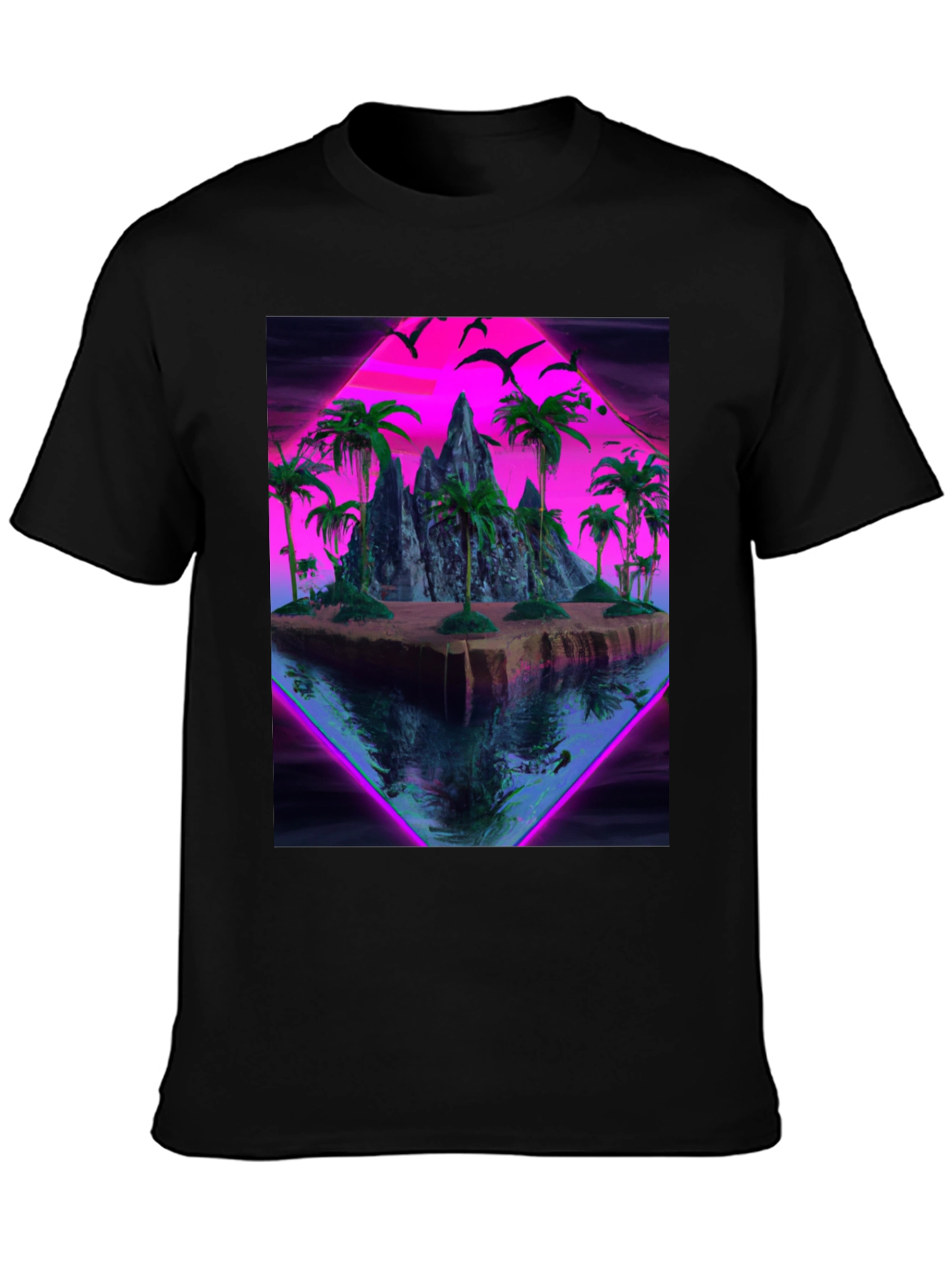 Vaporwave Island Graphic Tee - Retro Style Shirt
