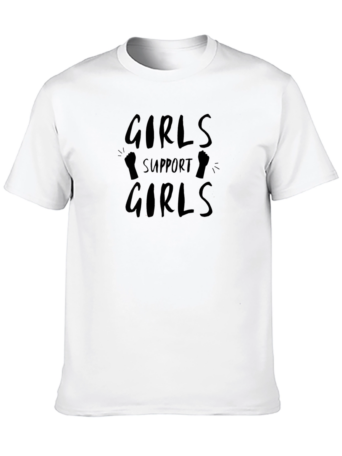 Girls Support Girls Black Graphic Tee