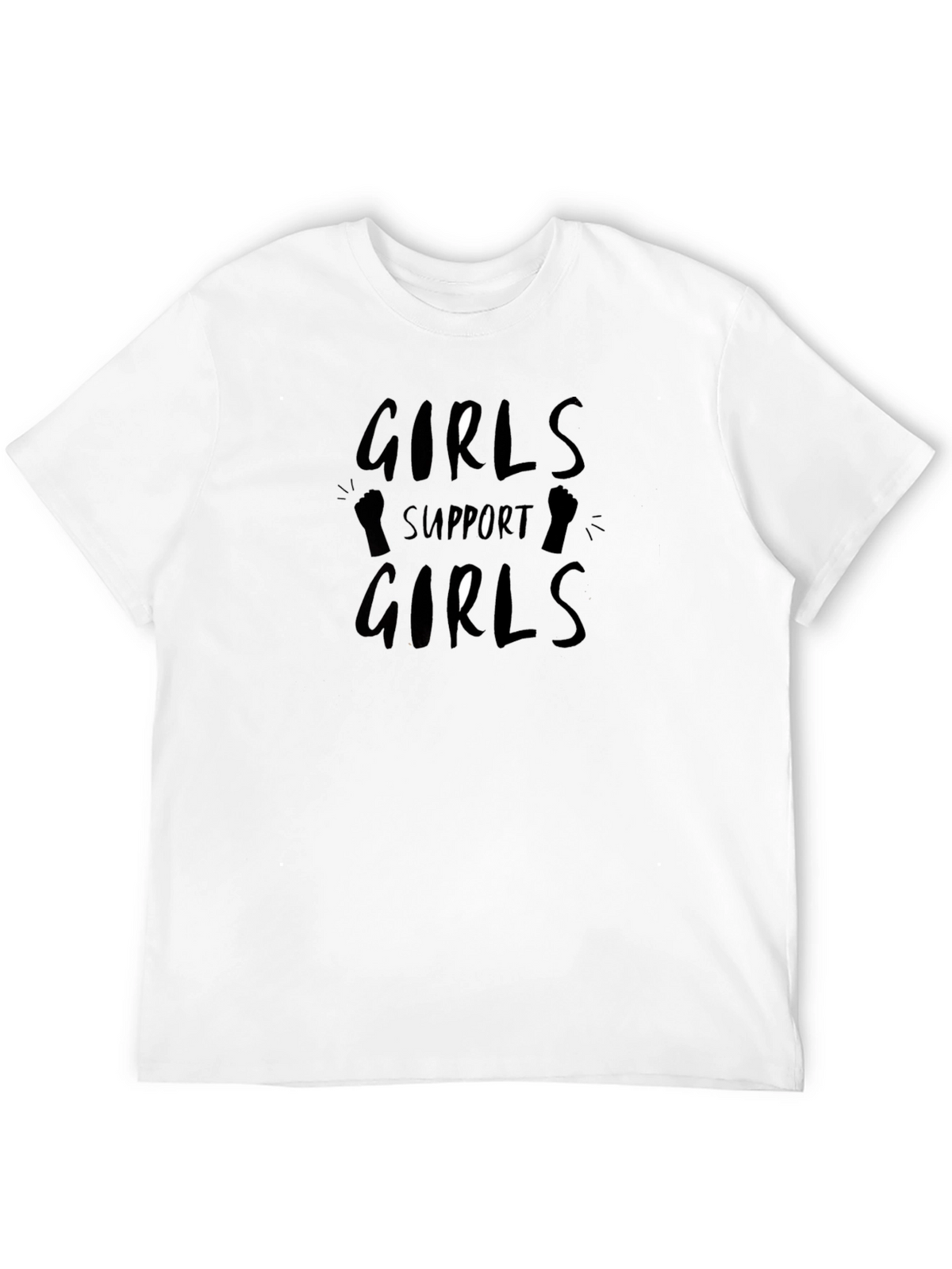Girls Support Girls Black Graphic Tee