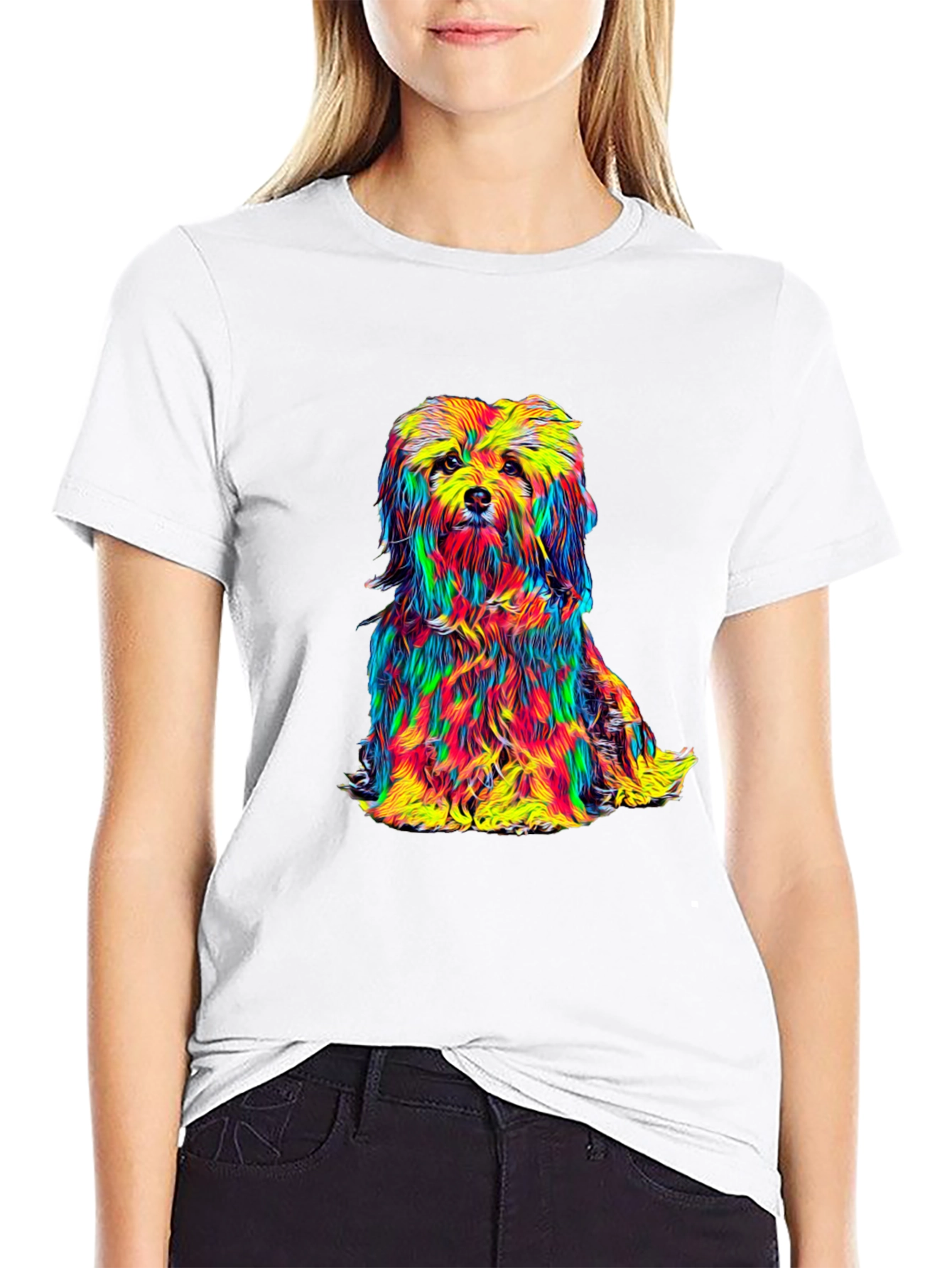 Colorful Dog Graphic Tee