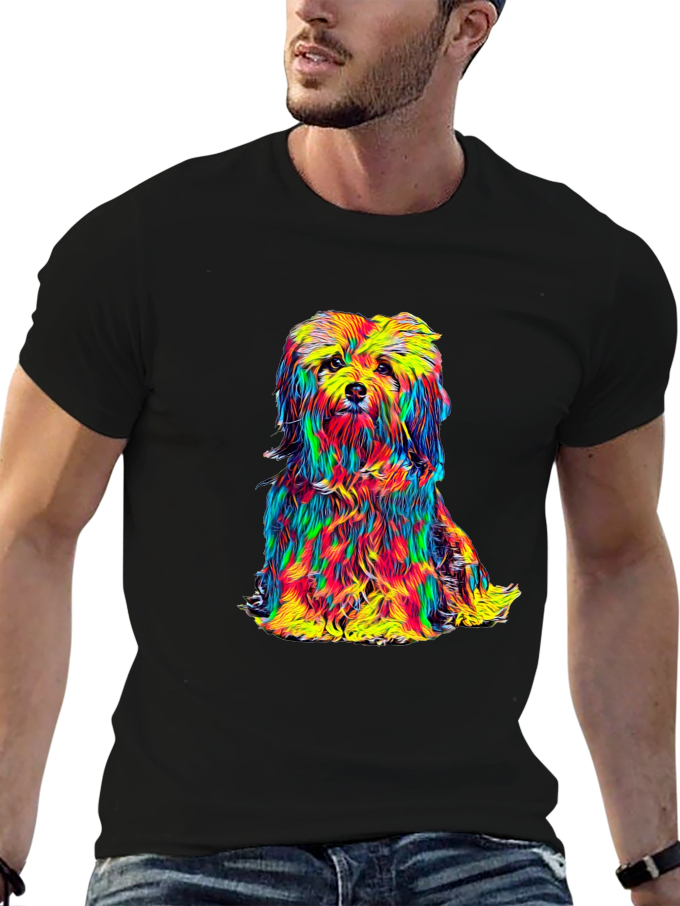 Colorful Dog Graphic Tee
