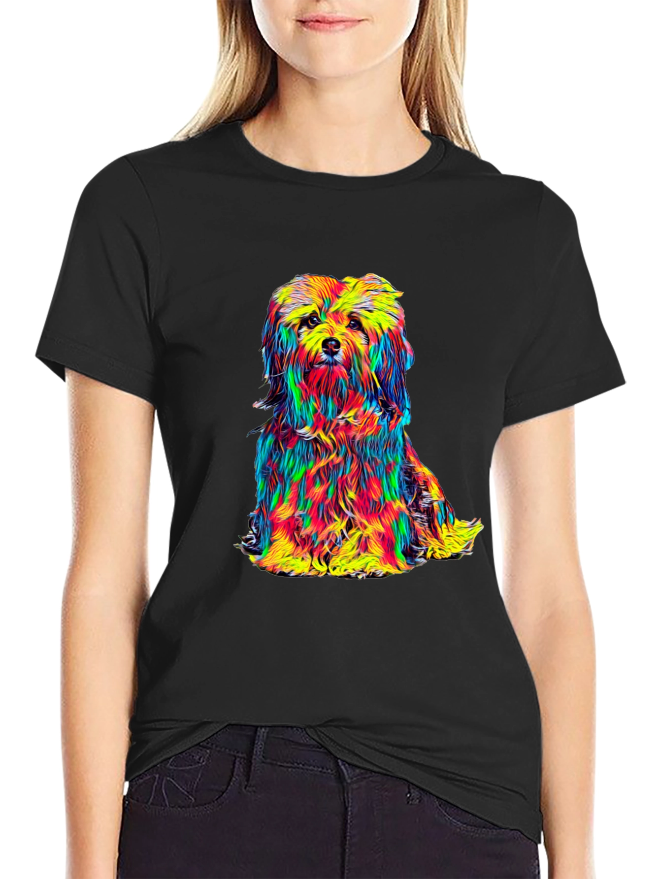 Colorful Dog Graphic Tee