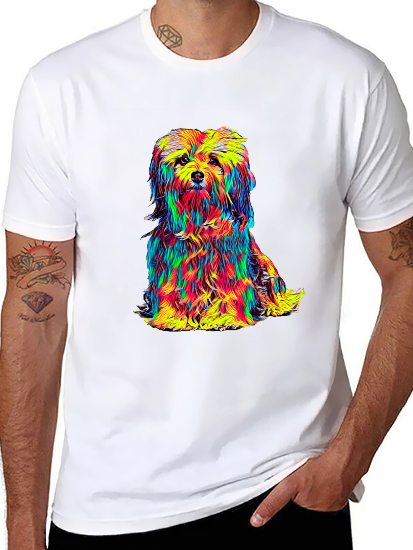 Colorful Dog Graphic Tee