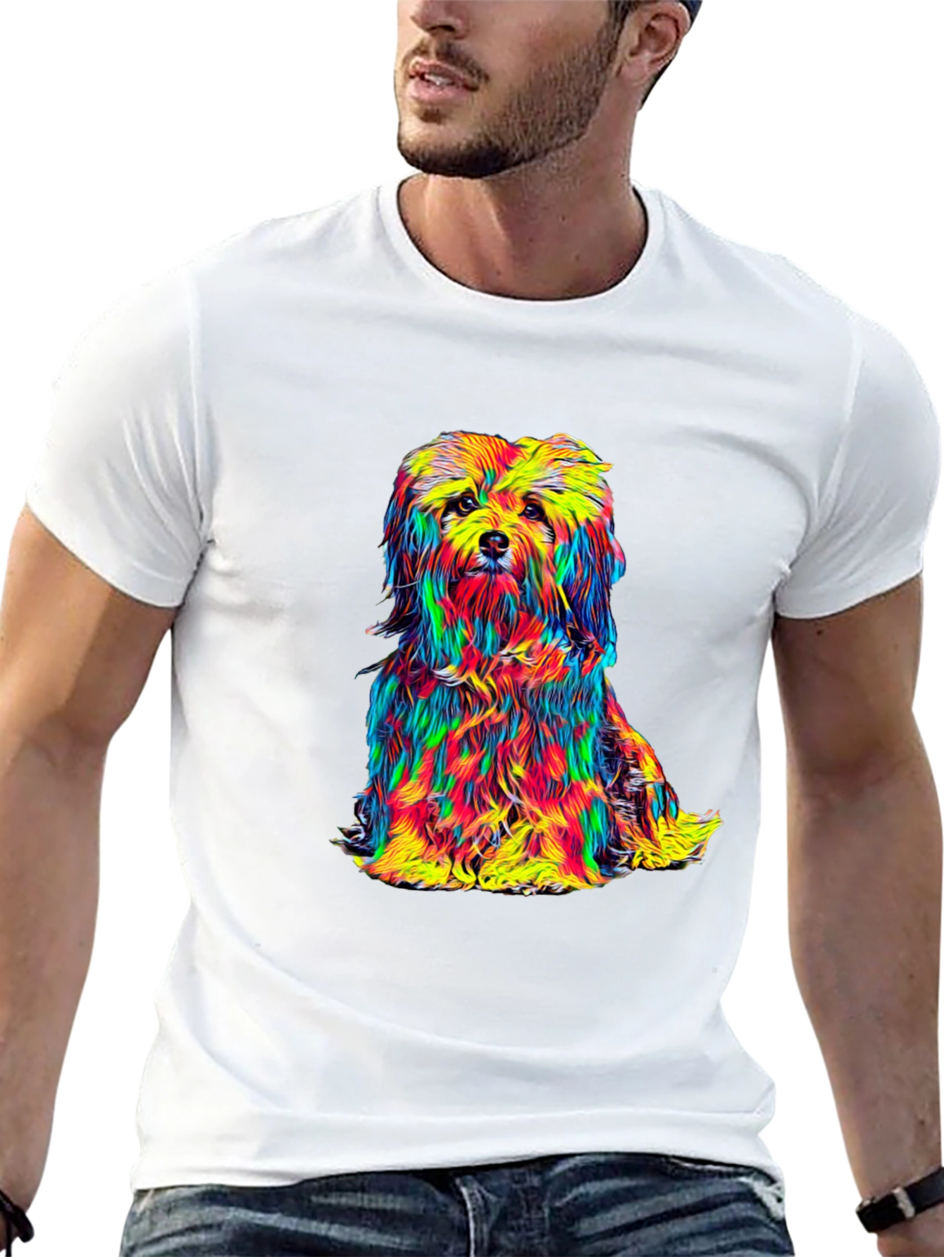 Colorful Dog Graphic Tee