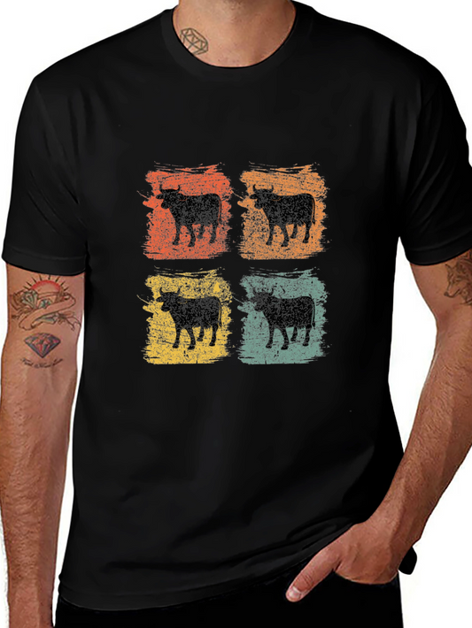 Retro Highland Cow T-Shirt Grunge Style