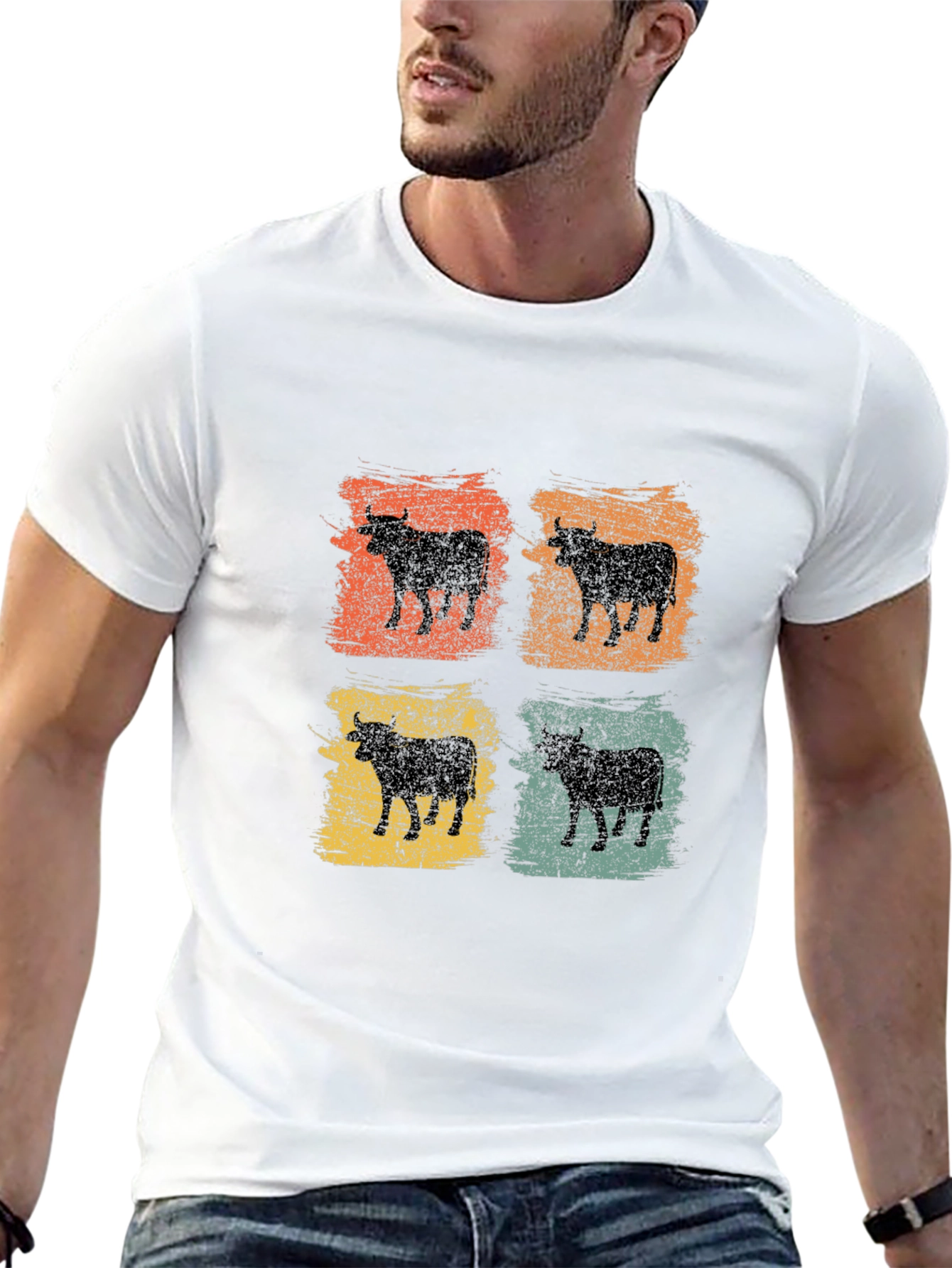 Retro Highland Cow T-Shirt Grunge Style