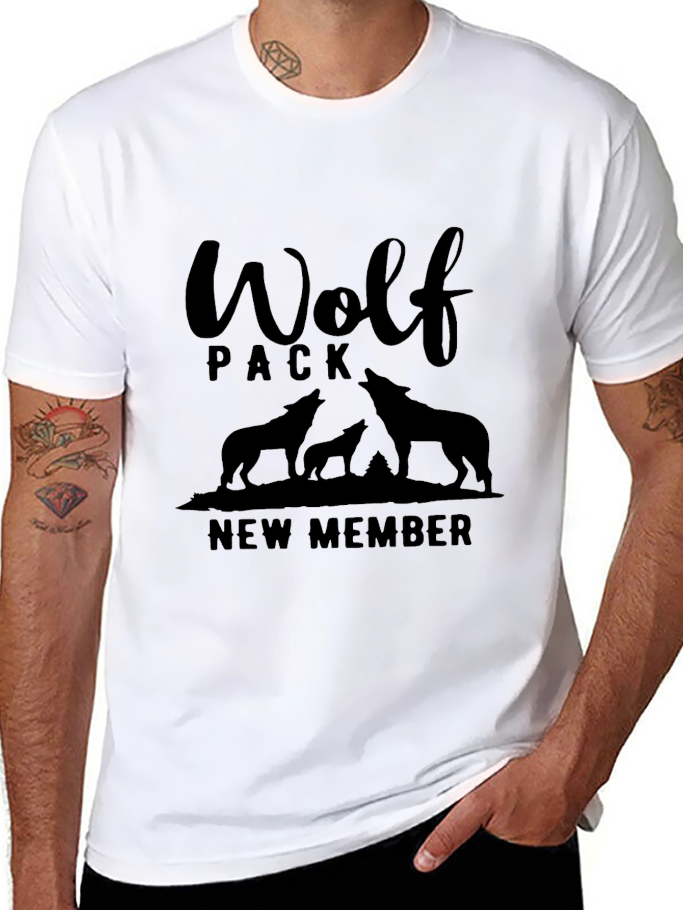 Wolf Pack New Member Black Graphic T-Shirt