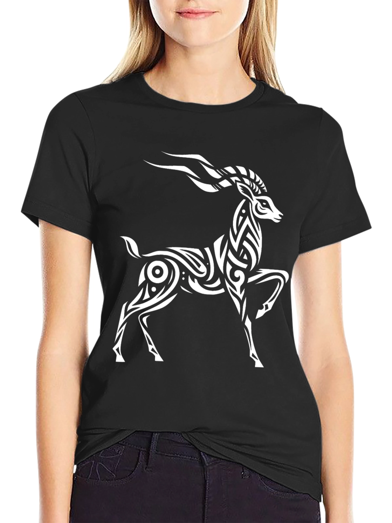 Stylish Tribal Antelope Graphic Tee