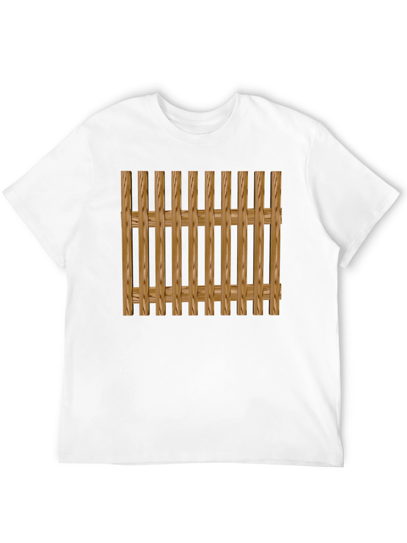 Wooden Fence Pattern Black T-Shirt