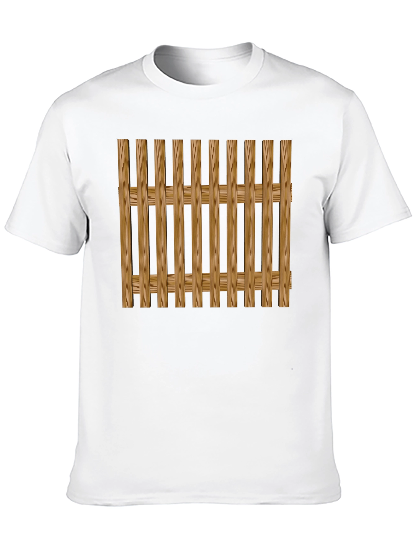 Wooden Fence Pattern Black T-Shirt
