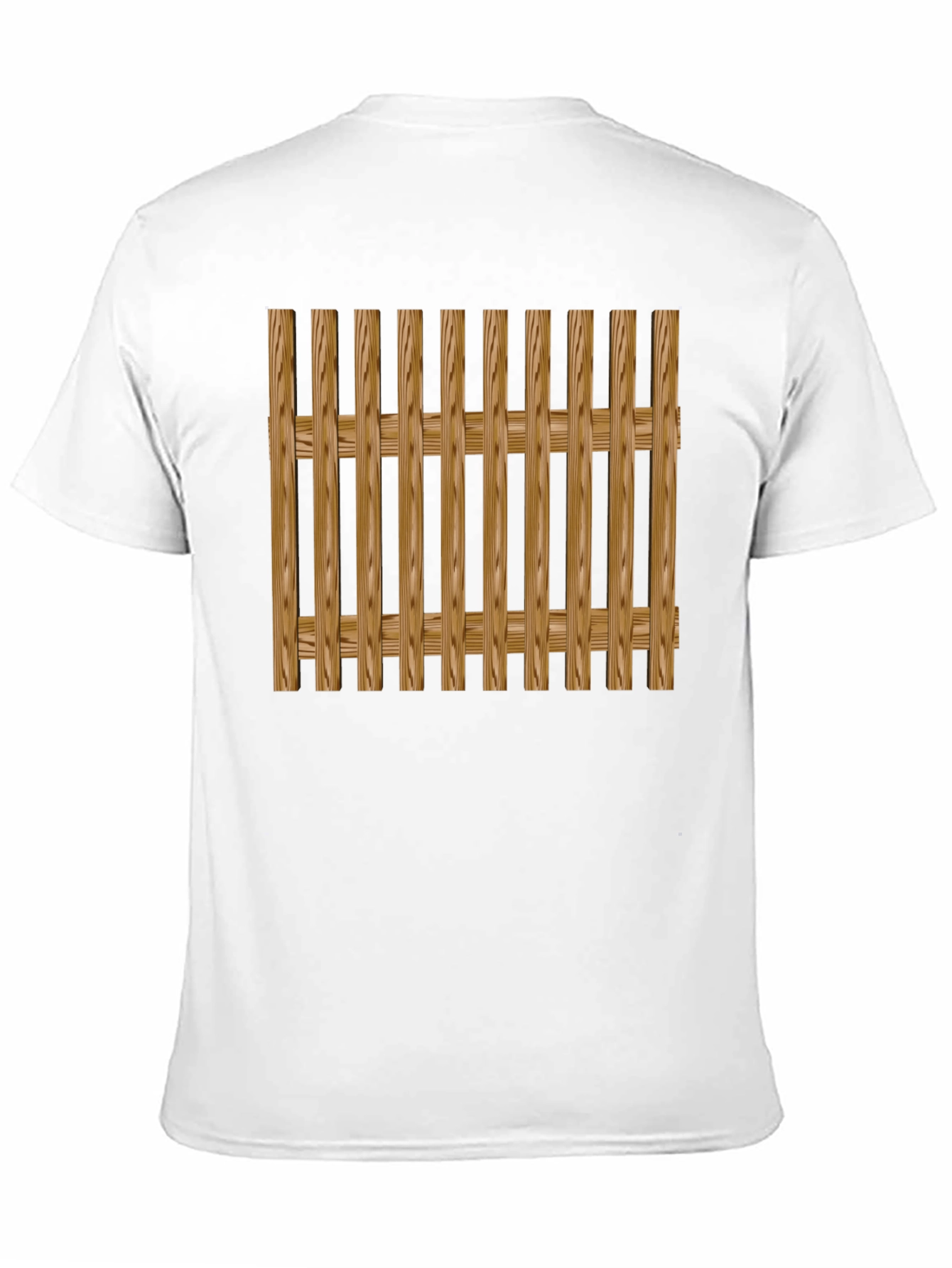 Wooden Fence Pattern Black T-Shirt