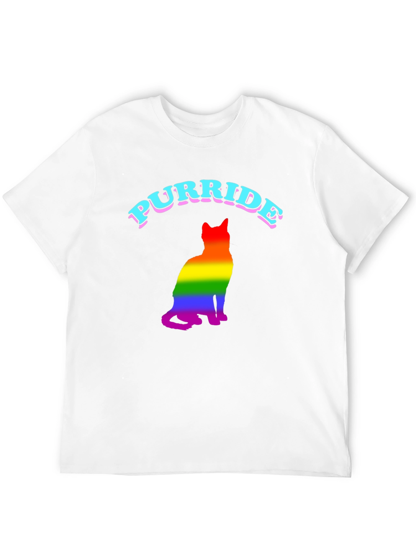 Purride Rainbow Cat Graphic T-Shirt