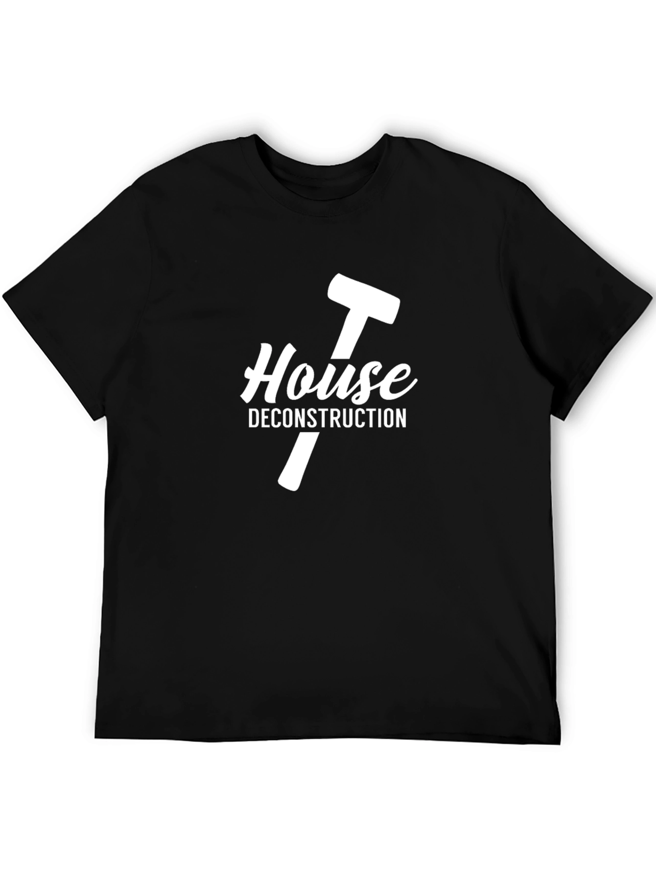 House Deconstruction Graphic Tee - Black Cotton T-Shirt