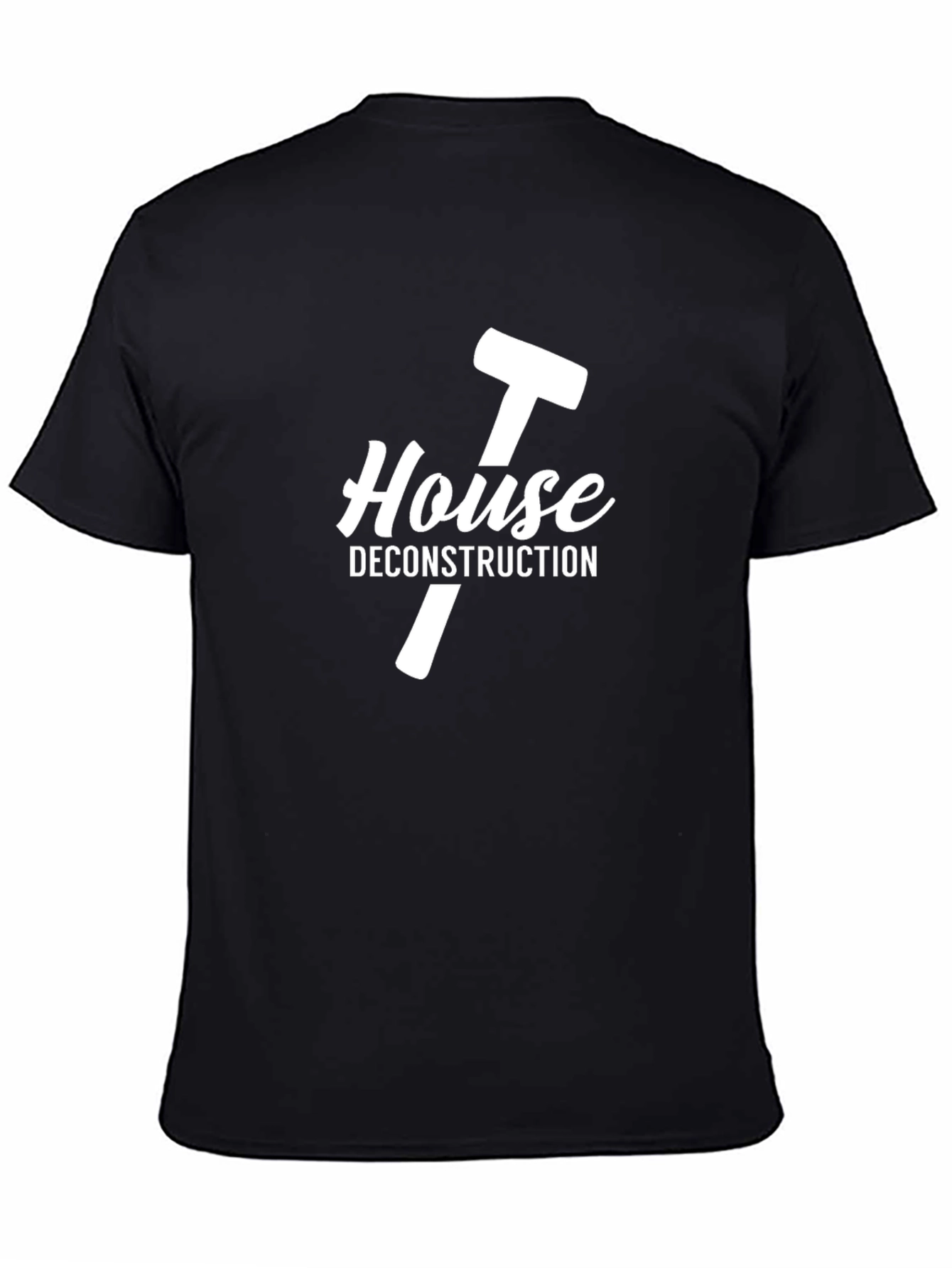 House Deconstruction Graphic Tee - Black Cotton T-Shirt