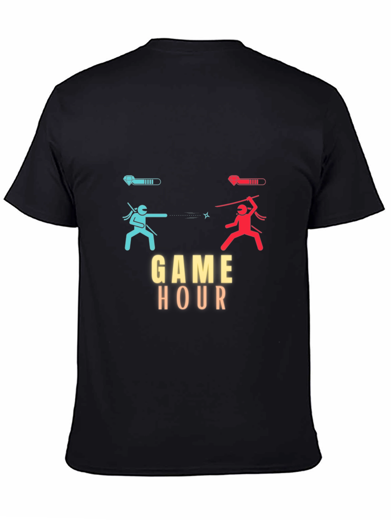 Game Hour Black T-Shirt - Gamer Ninja Showdown