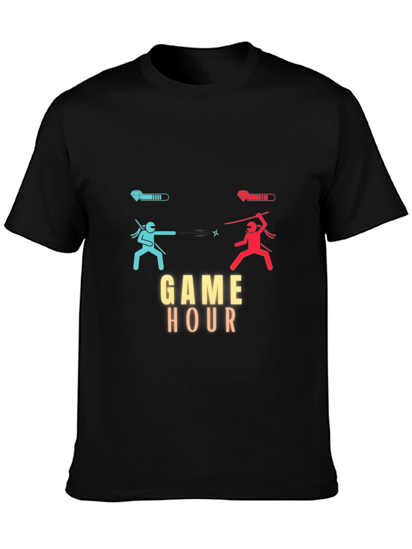 Game Hour Black T-Shirt - Gamer Ninja Showdown