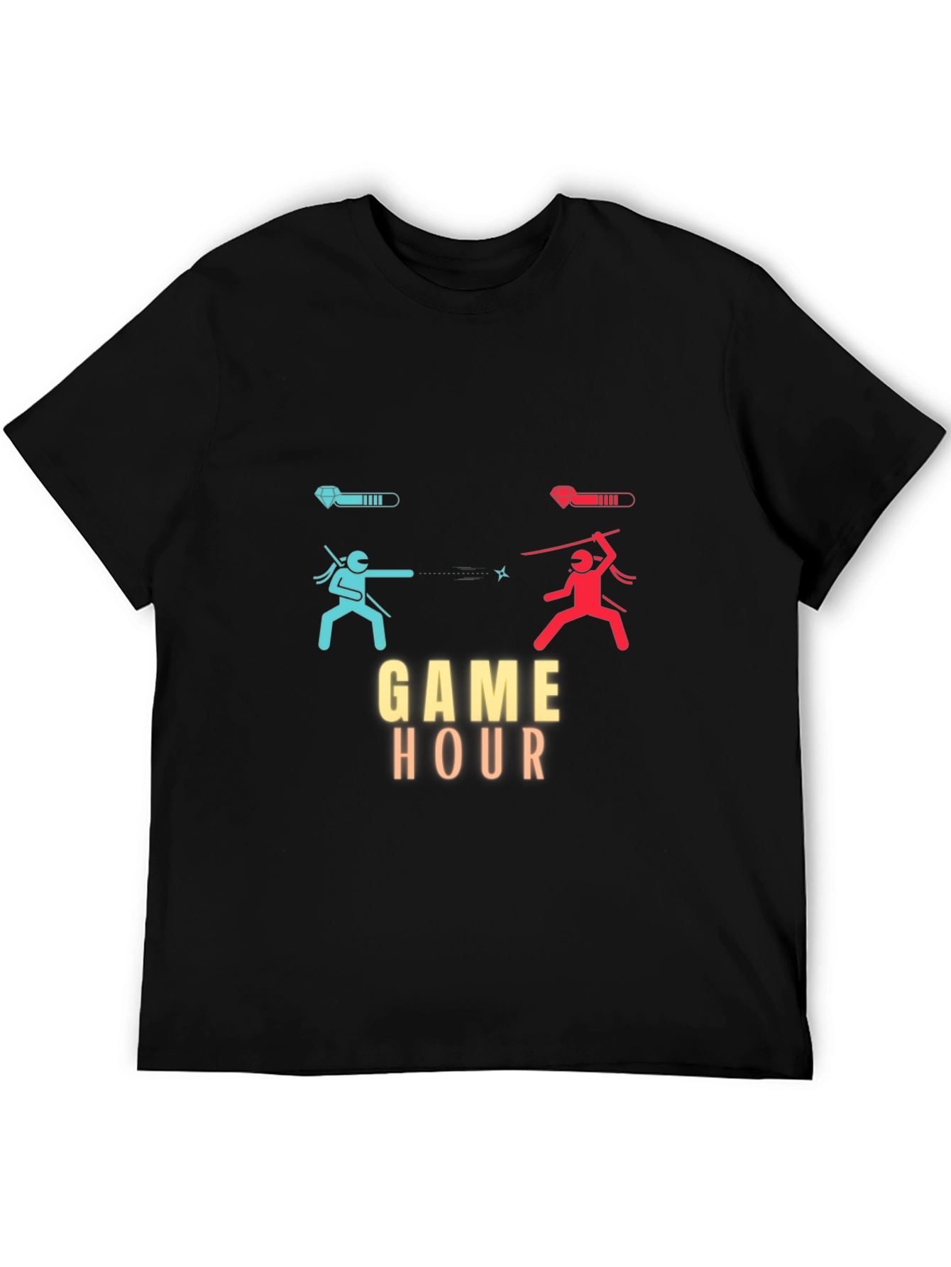 Game Hour Black T-Shirt - Gamer Ninja Showdown