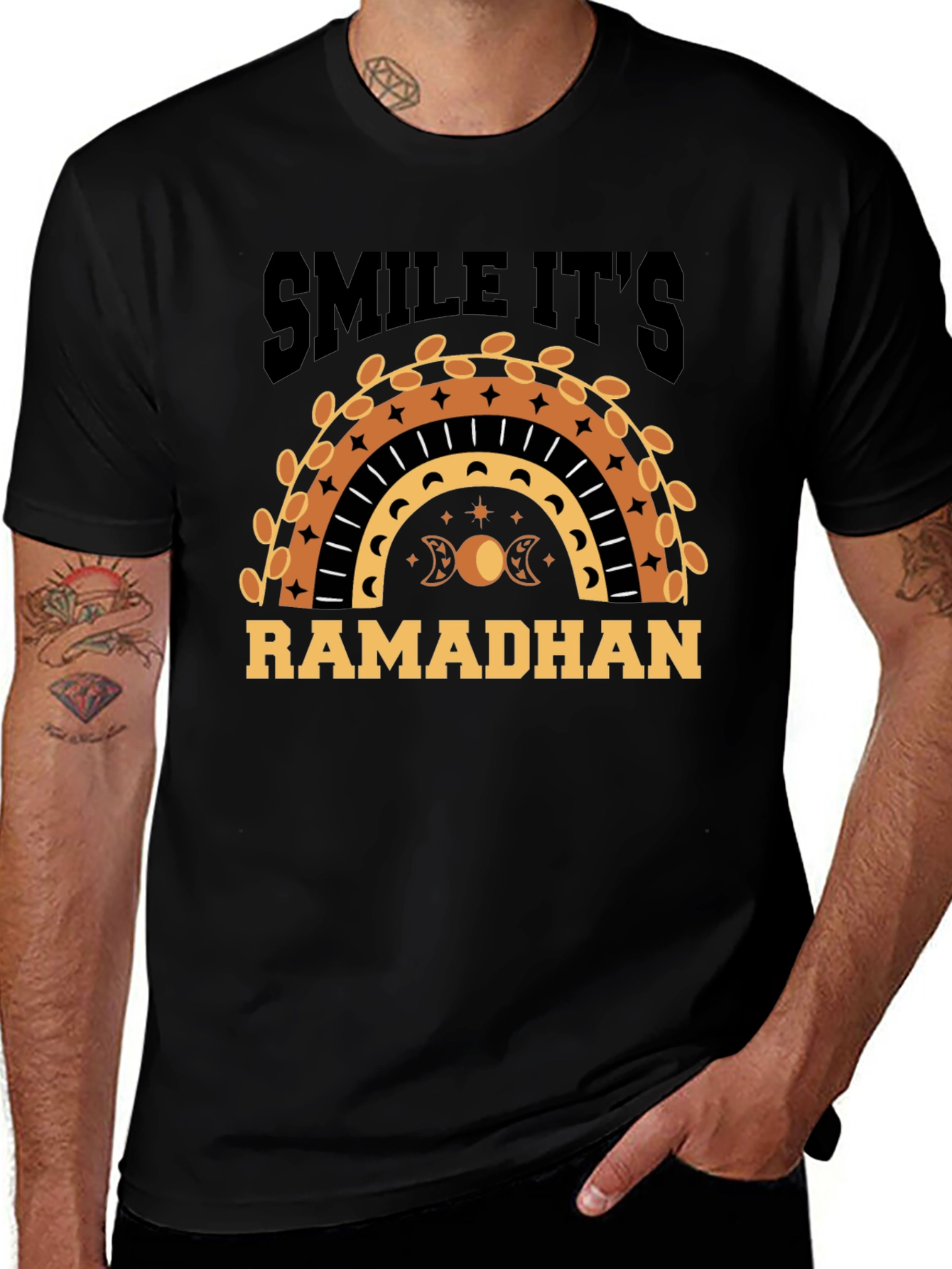 Ramadhan Smile T-Shirt - Crescent Moon & Stars Tee