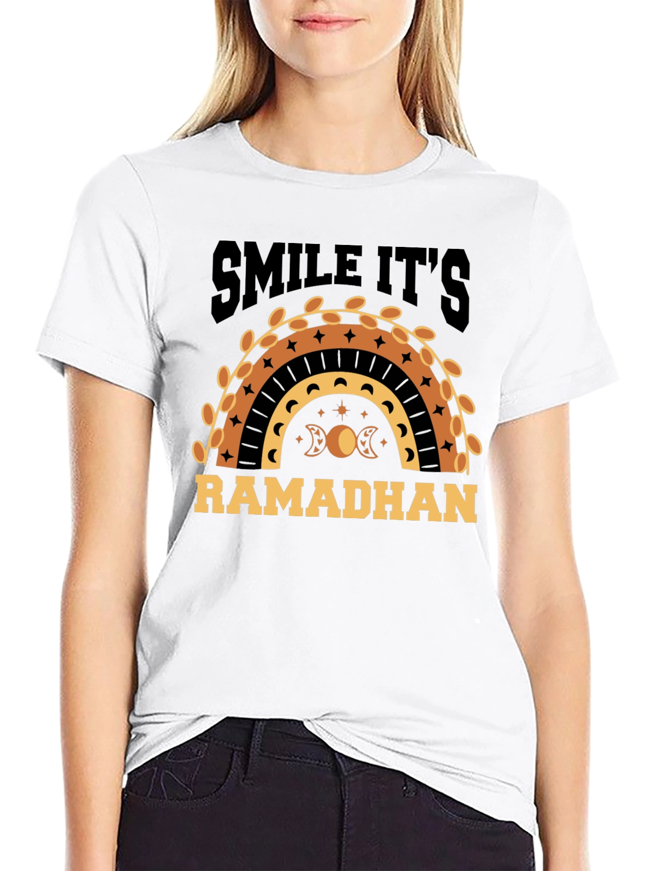 Ramadhan Smile T-Shirt - Crescent Moon & Stars Tee