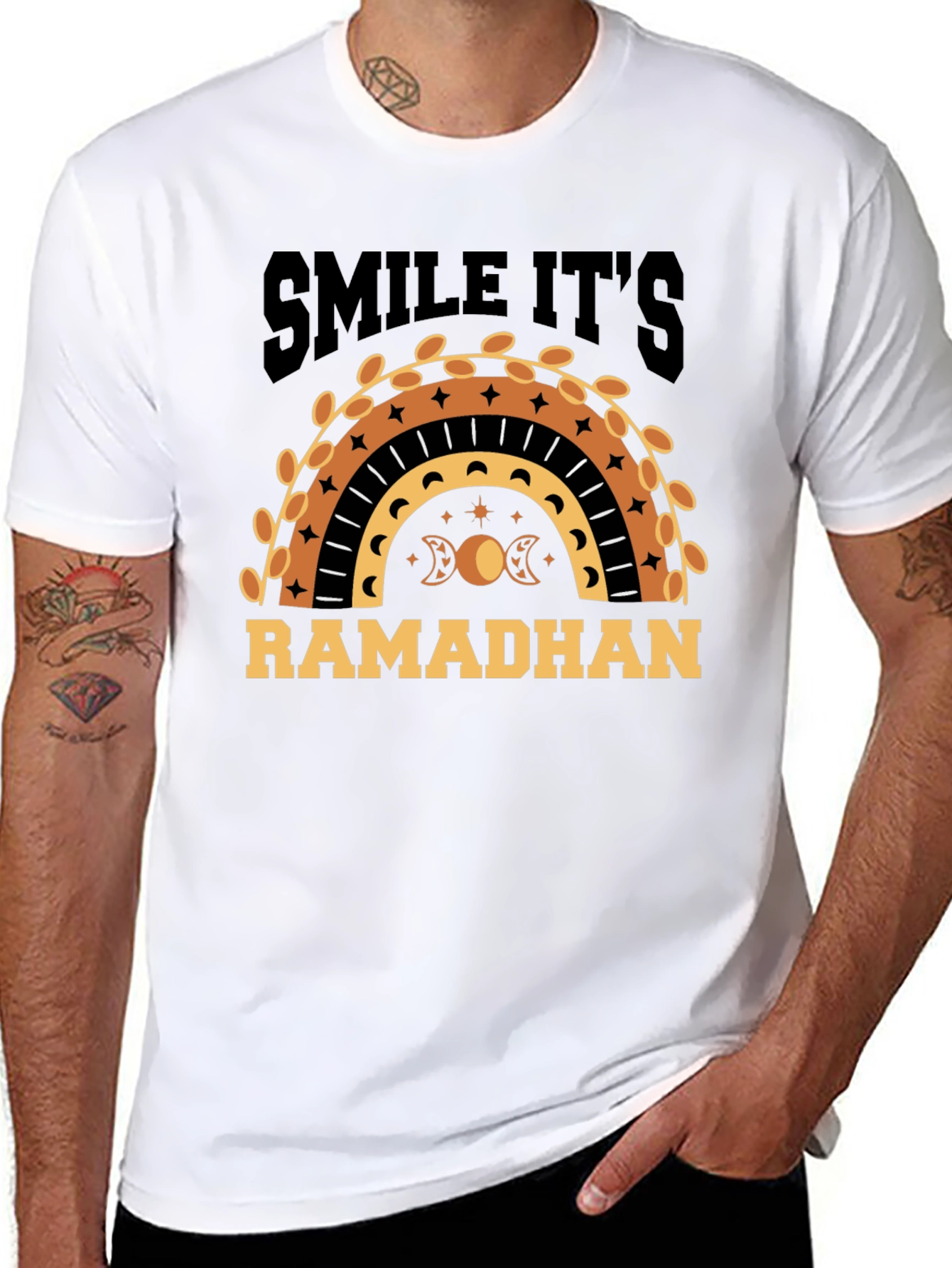 Ramadhan Smile T-Shirt - Crescent Moon & Stars Tee