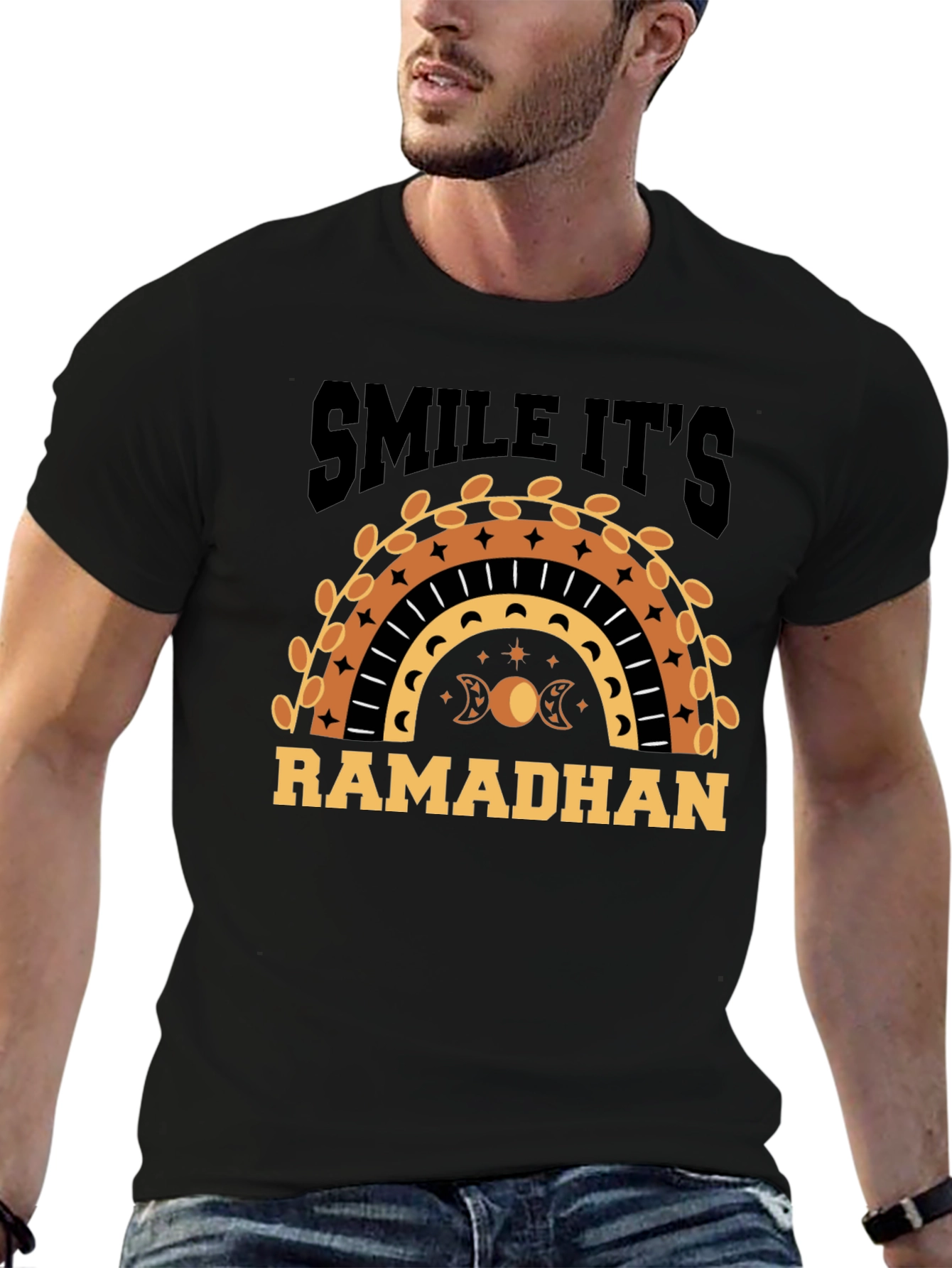 Ramadhan Smile T-Shirt - Crescent Moon & Stars Tee