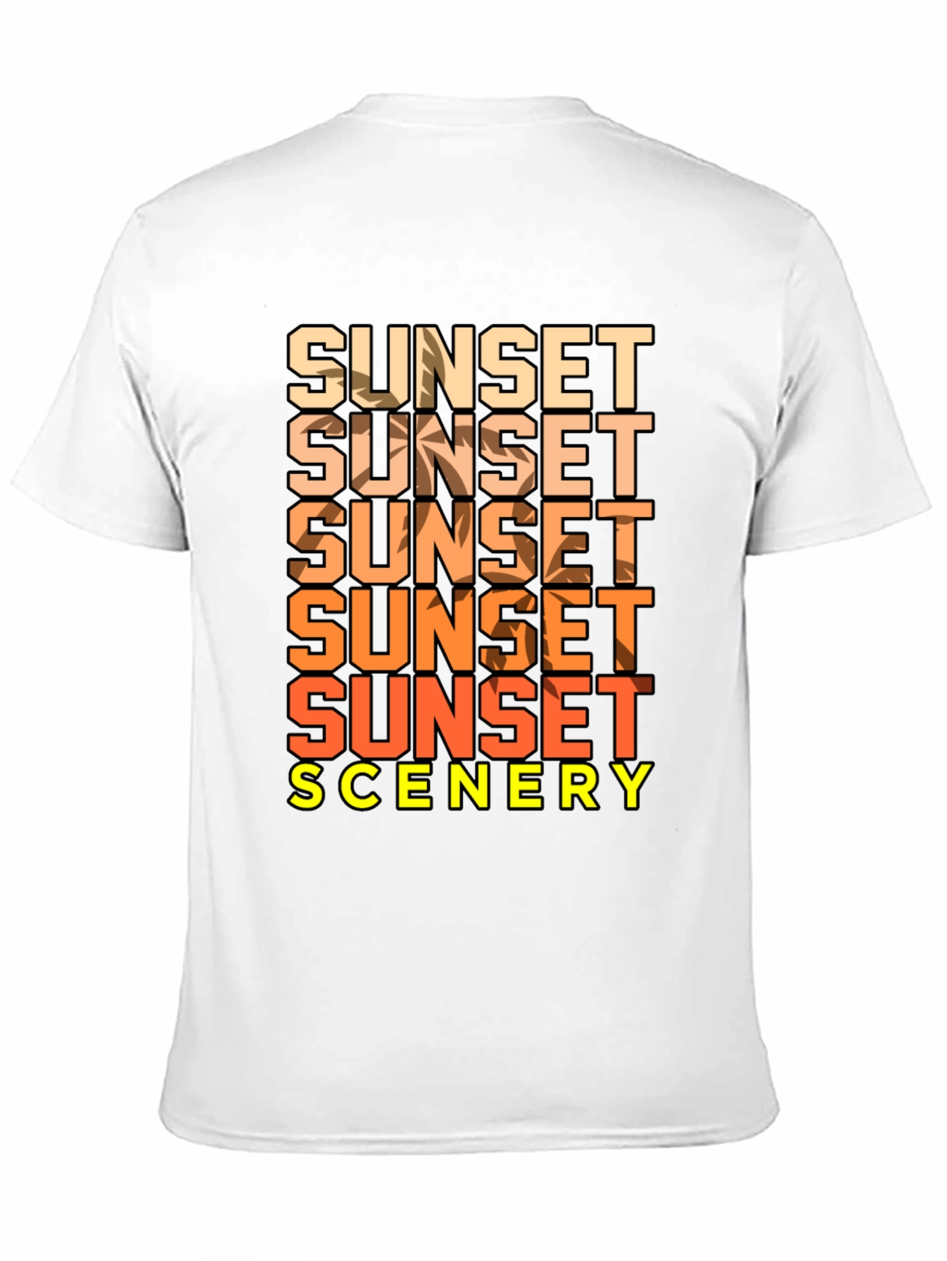 Sunset Scenery Graphic T-Shirt - Black