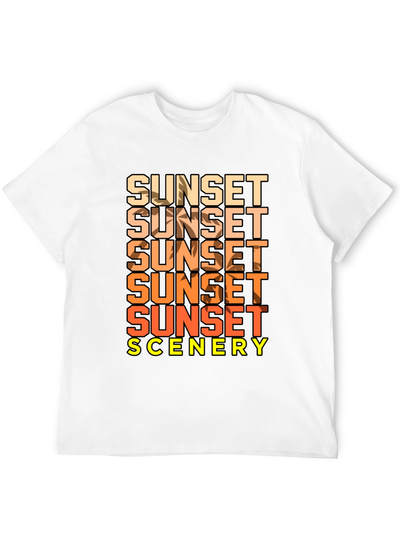 Sunset Scenery Graphic T-Shirt - Black