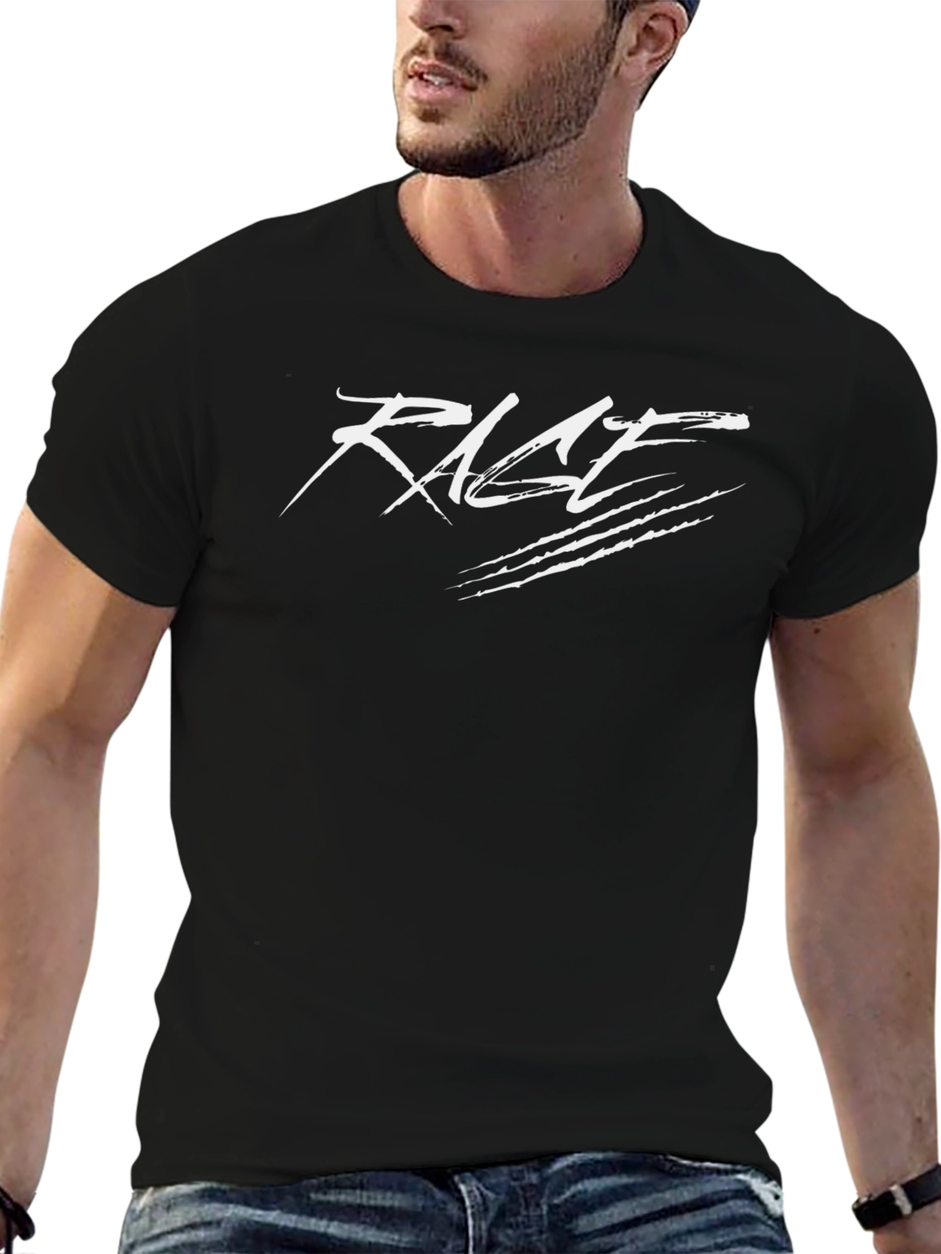 Rage Black Graphic Tee - Cool Edgy Design