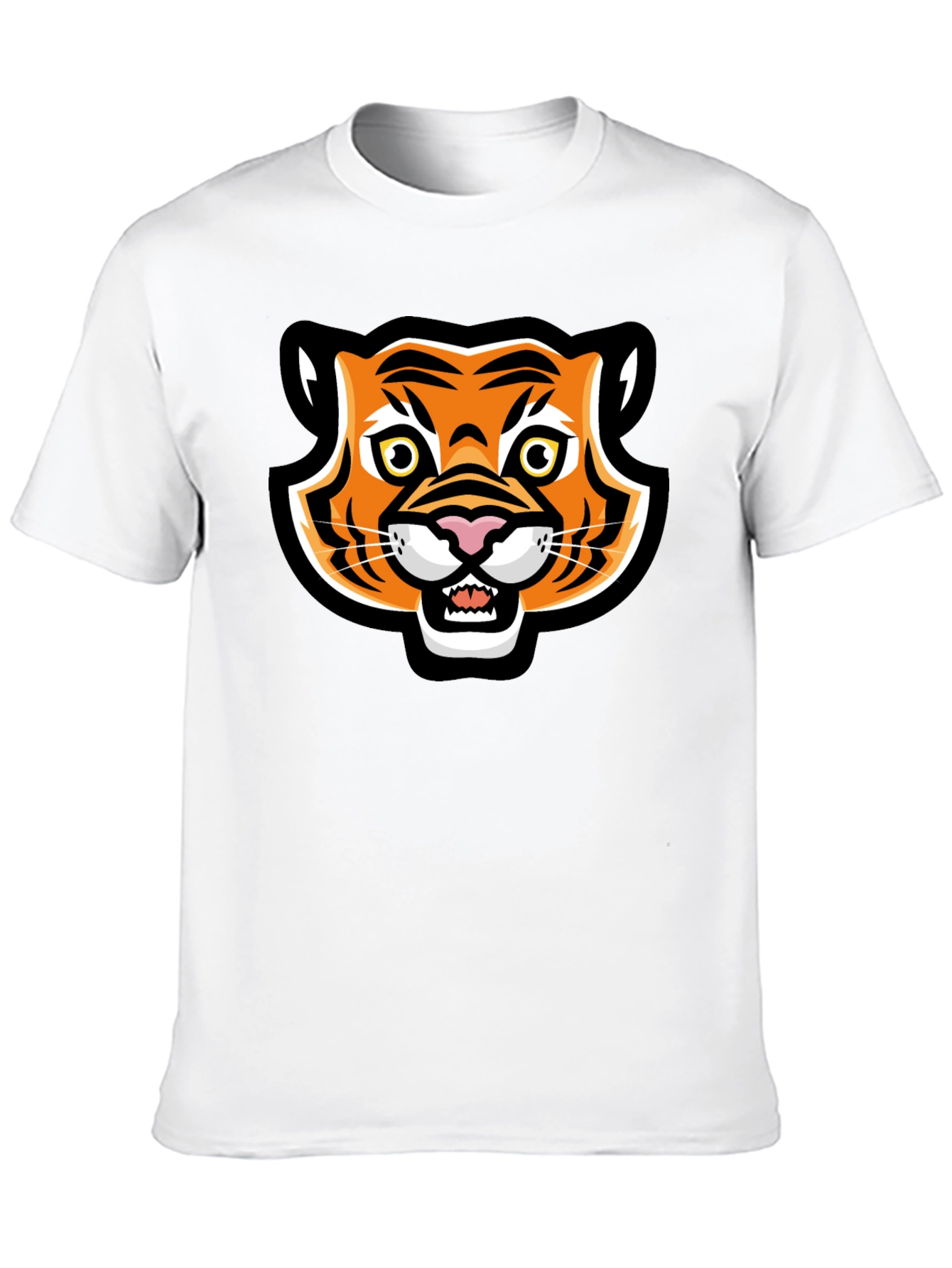 Cartoon Tiger Graphic Black T-Shirt