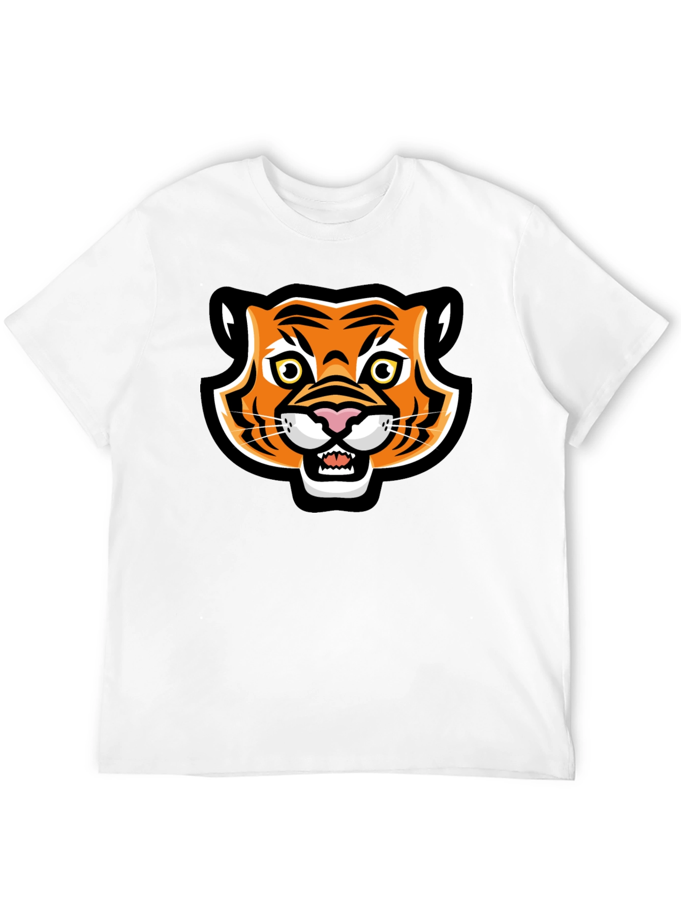 Cartoon Tiger Graphic Black T-Shirt