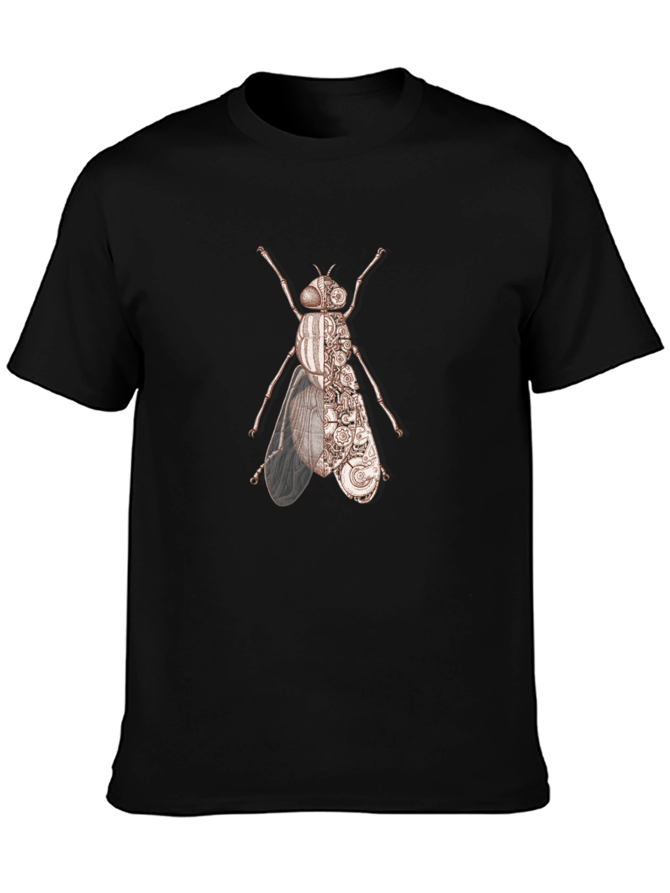 Steampunk Fly Graphic T-Shirt - Unique Insect Design