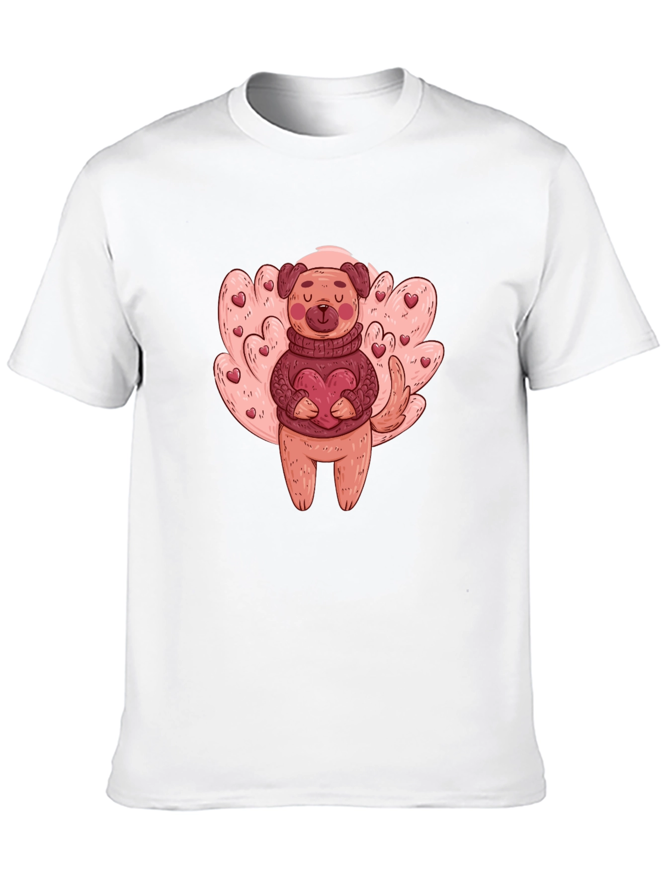 Dog Holding Heart Graphic T-Shirt